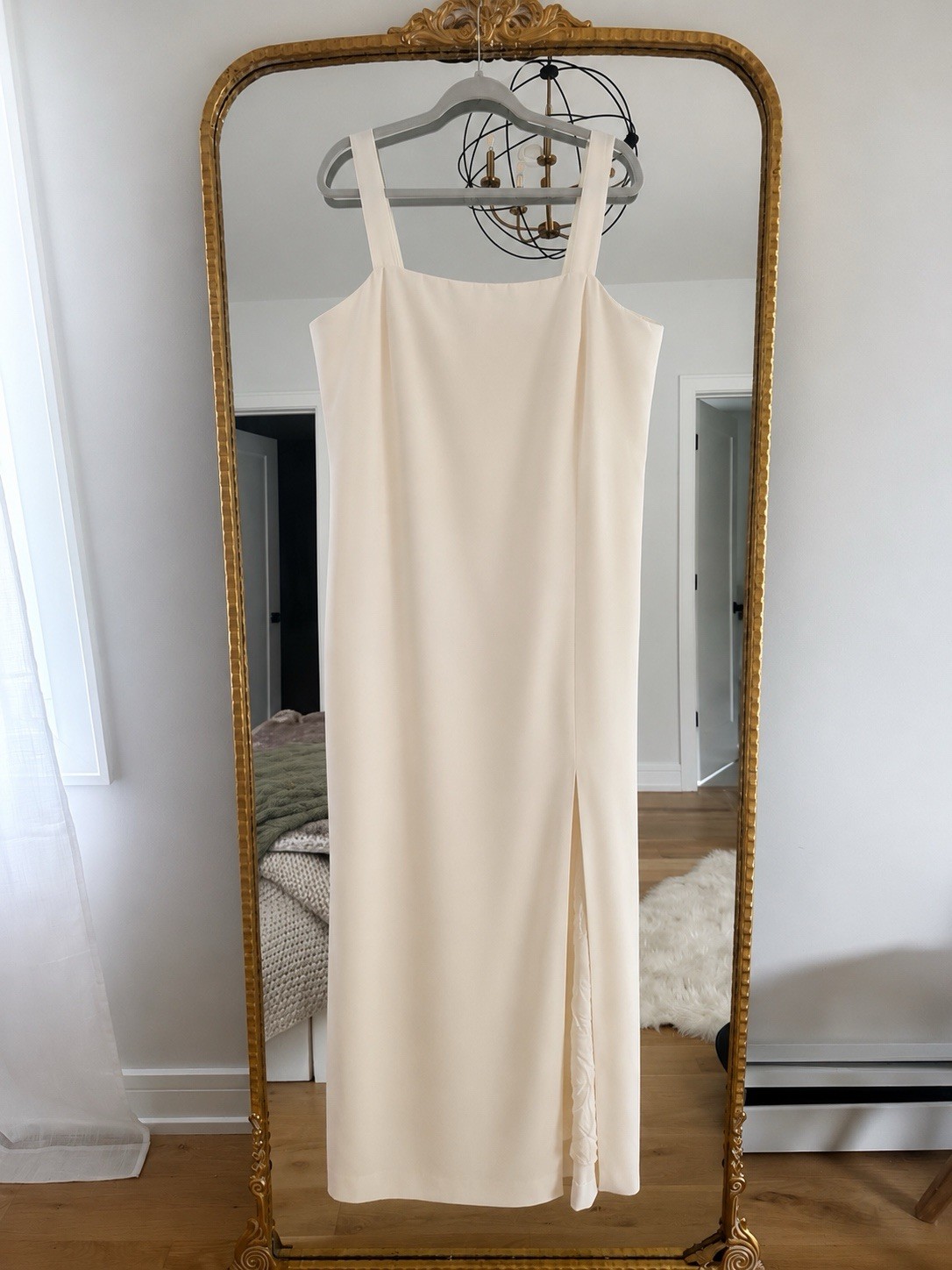Vintage Ivory Embellished Maxi Dress & Jacket Set Size XL-XXL Elegant Formal