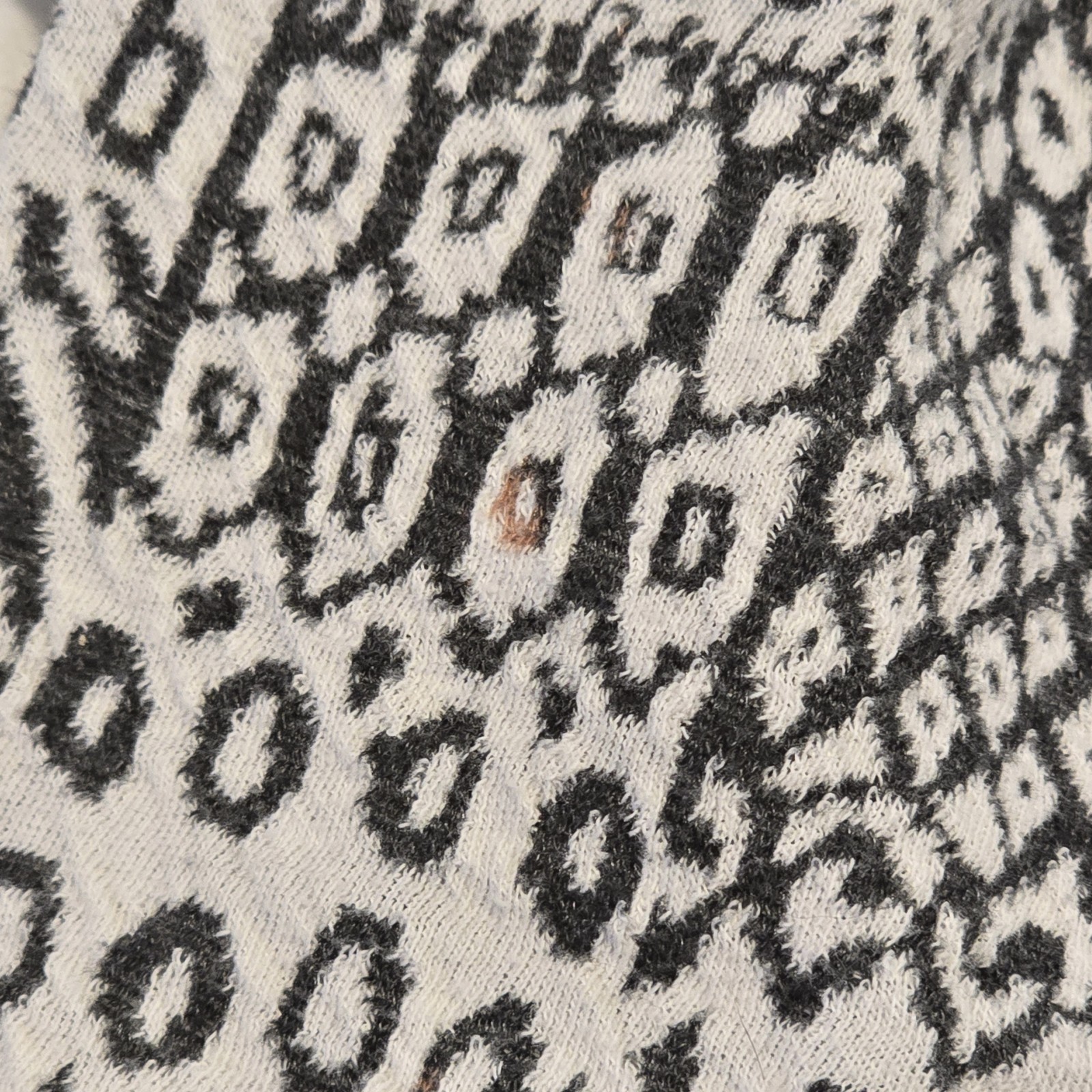 VTG Jo Hardin B&W Single Button Cardigan Sz M USA Monochromatic Geometric
