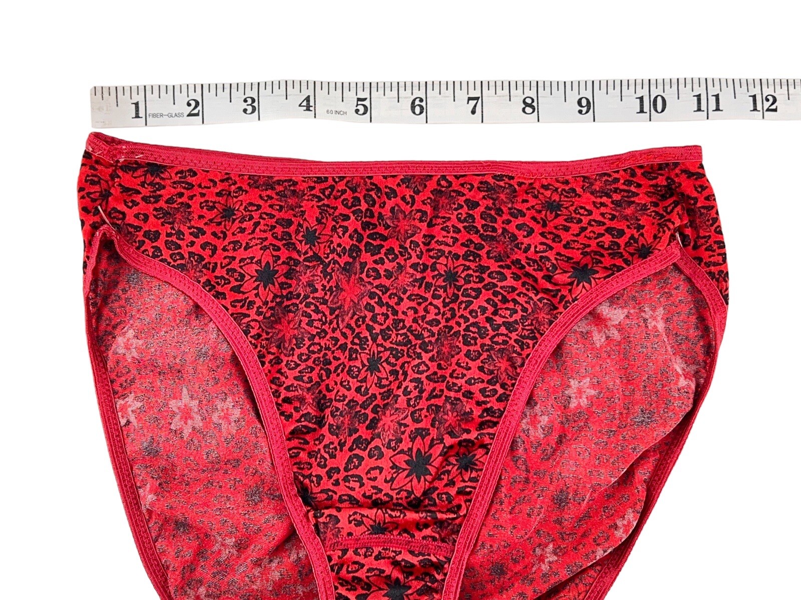 VINTAGE ST EVE SECOND SKIN SATIN RED CHEETAH PANTIES – SZ 5