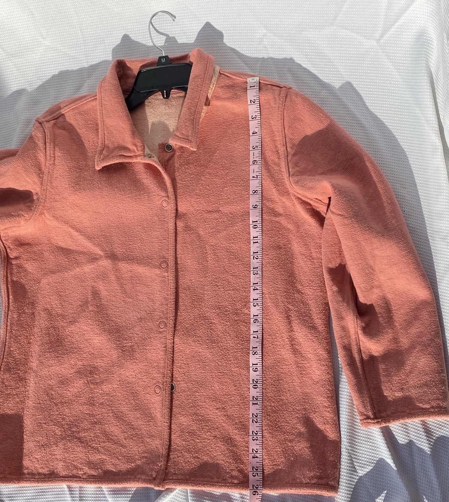 Pink Flannel Plaid Jacket Chore Coat Vintage Reversible Snap Closure