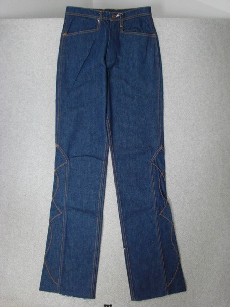 UB05417 DS VINTAGE 1980s **BOOT CUT WOMENS JEANS** sz10 DARK; SCOVILL ZIPPER