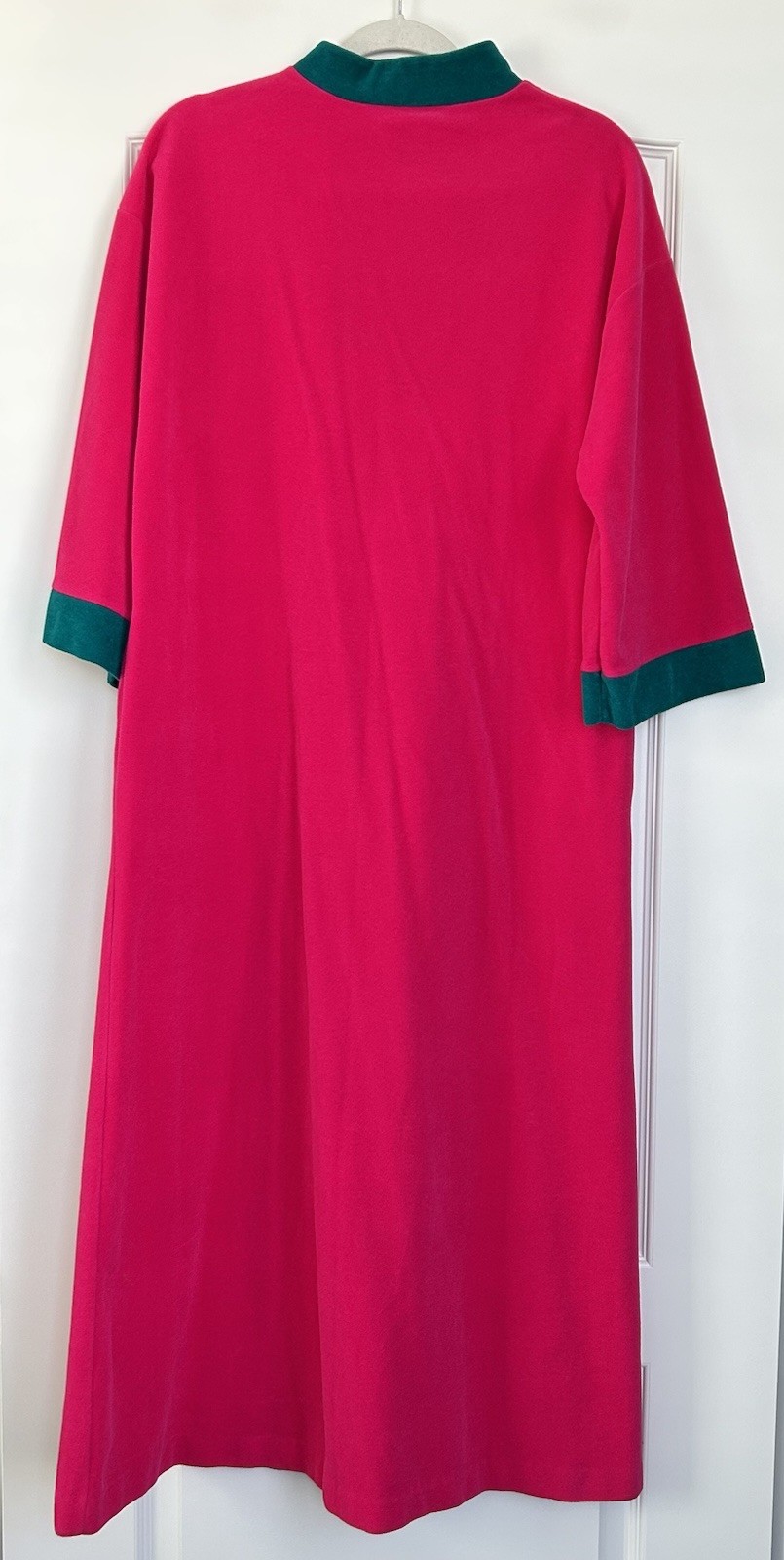 Vtg Vanity Fair Velour Robe S Pink Purple Green House Coat Color Block Retro USA