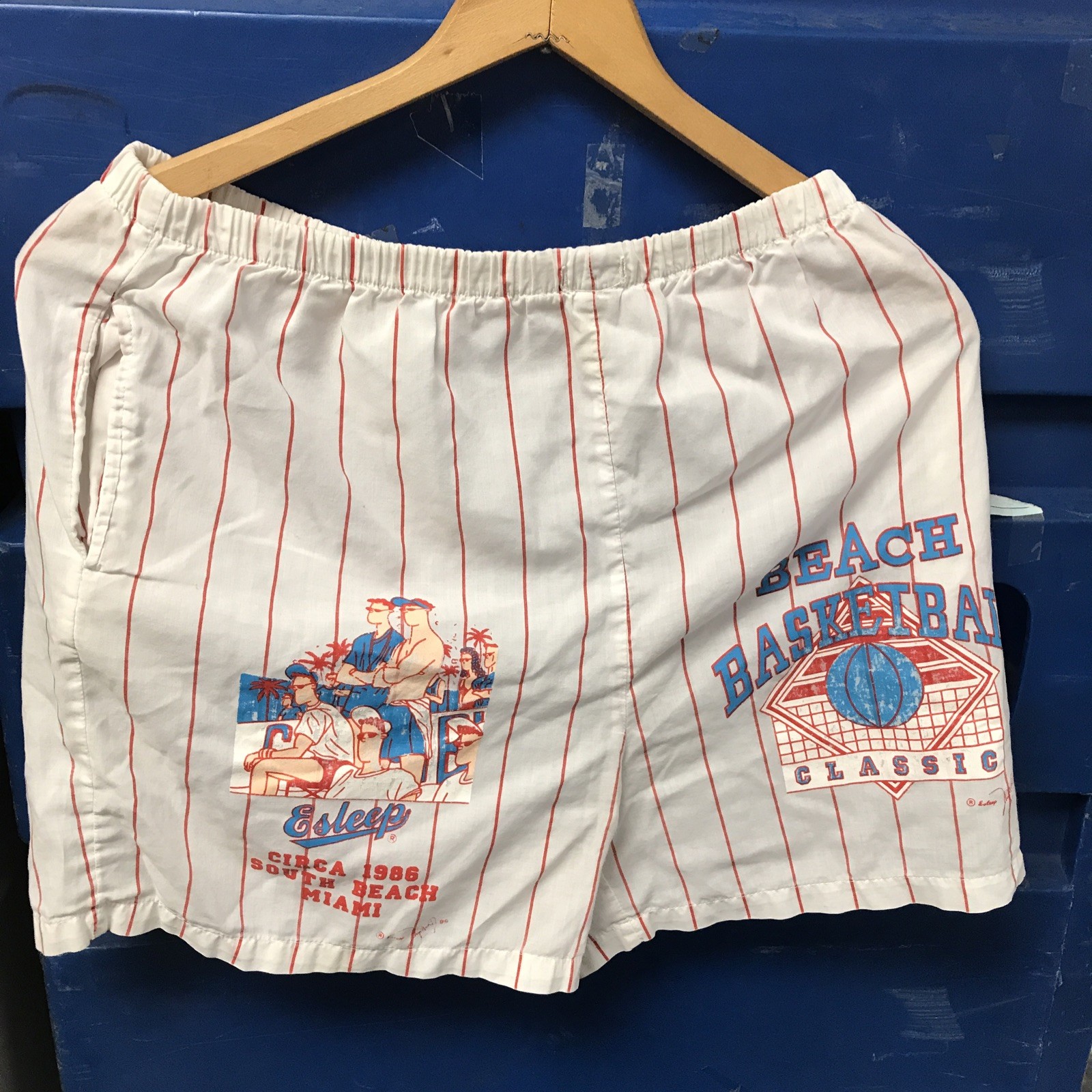 Vintage ESLEEP Women’s Pajama Set Boxers Oversized 90’s Music Head Basketball S