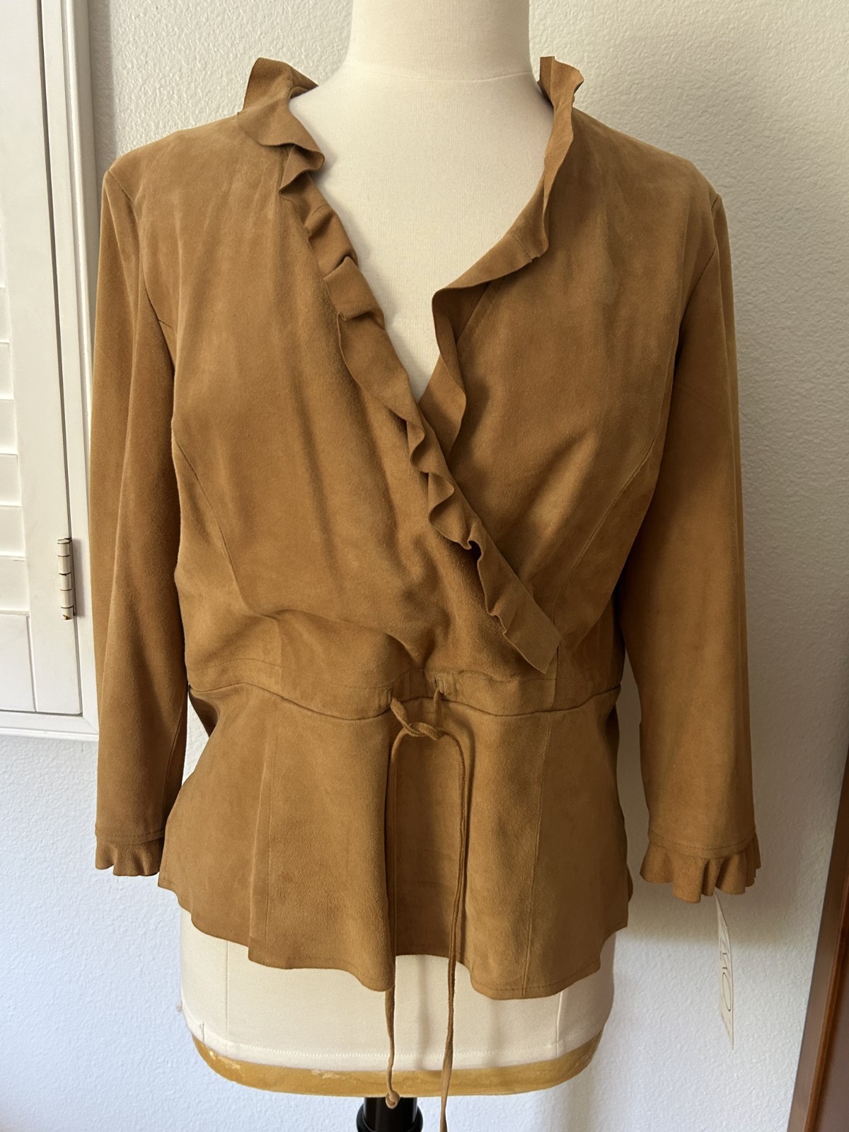 VINTAGE 1980’S VAKKO LEATHER SUEDE TOP NWT LARGE