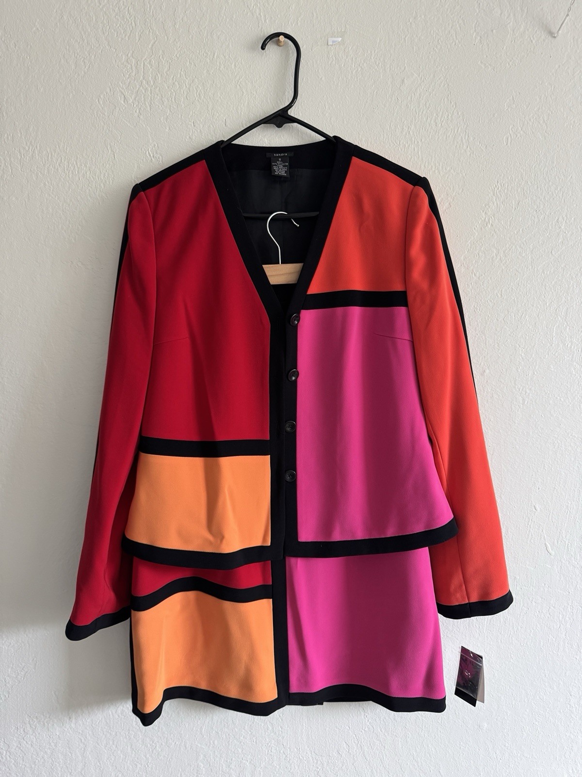Deadstock Women’s Colorblock Suit Set Piet Mondrian Modern Art Size 8