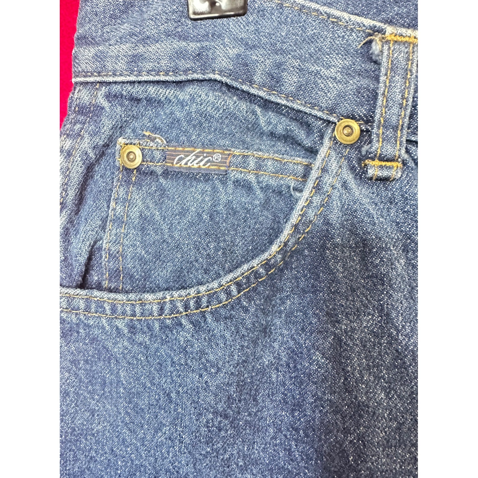 Chic Vintage High Waisted Mom Jeans Medium Wash Tapered Leg Petite 10P