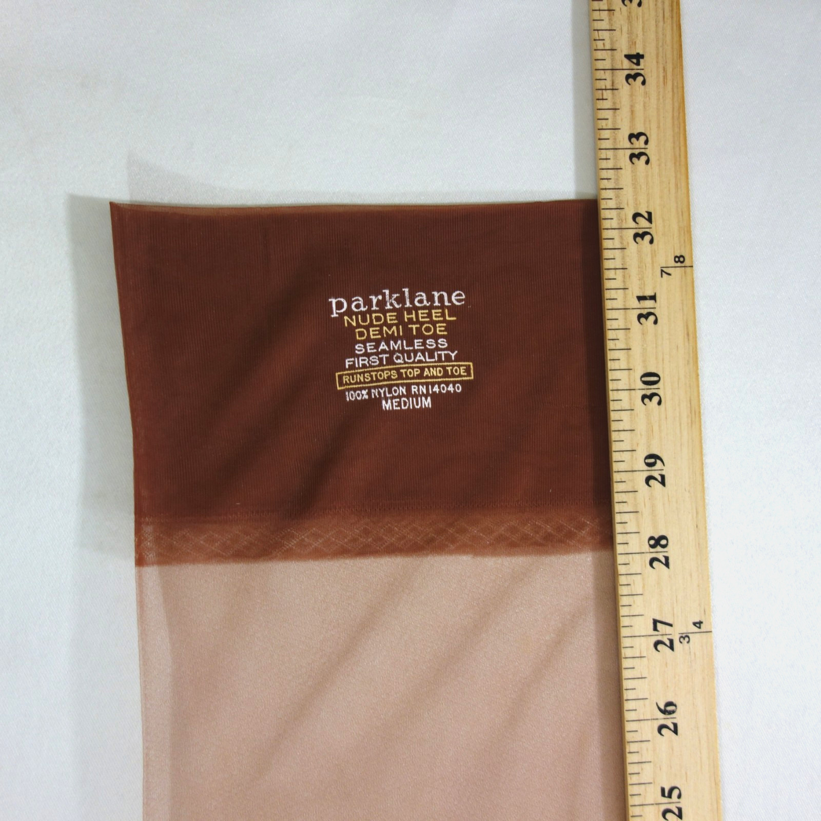 5 PR BOXED VINTAGE~PARK LANE~10.5 RT 15 DENIER SHEER NYLON STOCKINGS BROWN TOAST