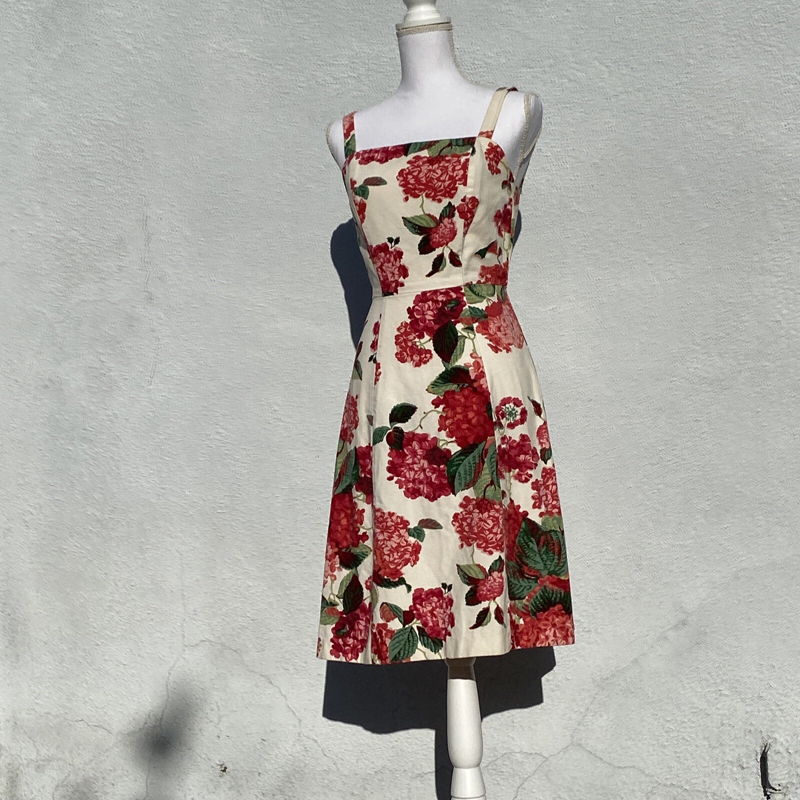 Mica Vintage Cotton Floral Dress 80s. Size 6.