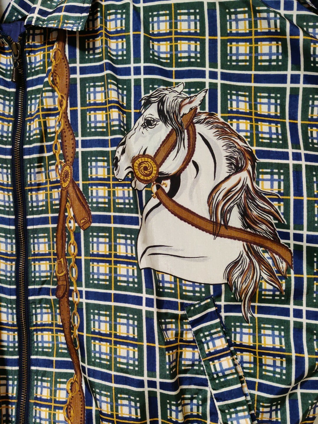 Vintage Women’s Large Rare Horse Checker Designer Jogging Suit Set Andy Johns