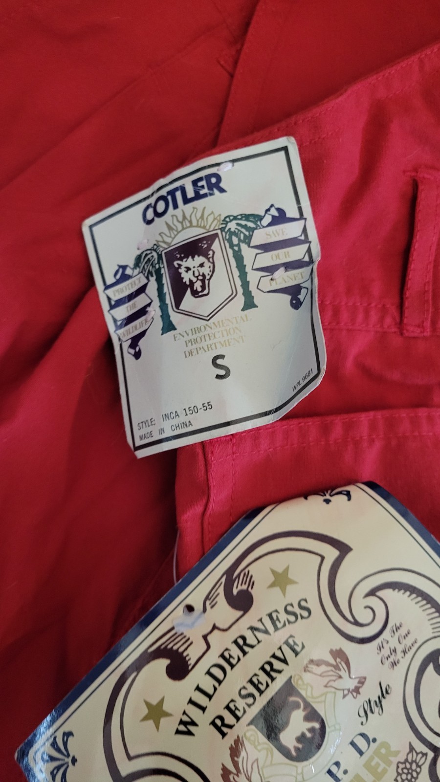 Vintage 1992 Cotler Wilderness Reserve Red Overalls Womens NOS 90s Workwear