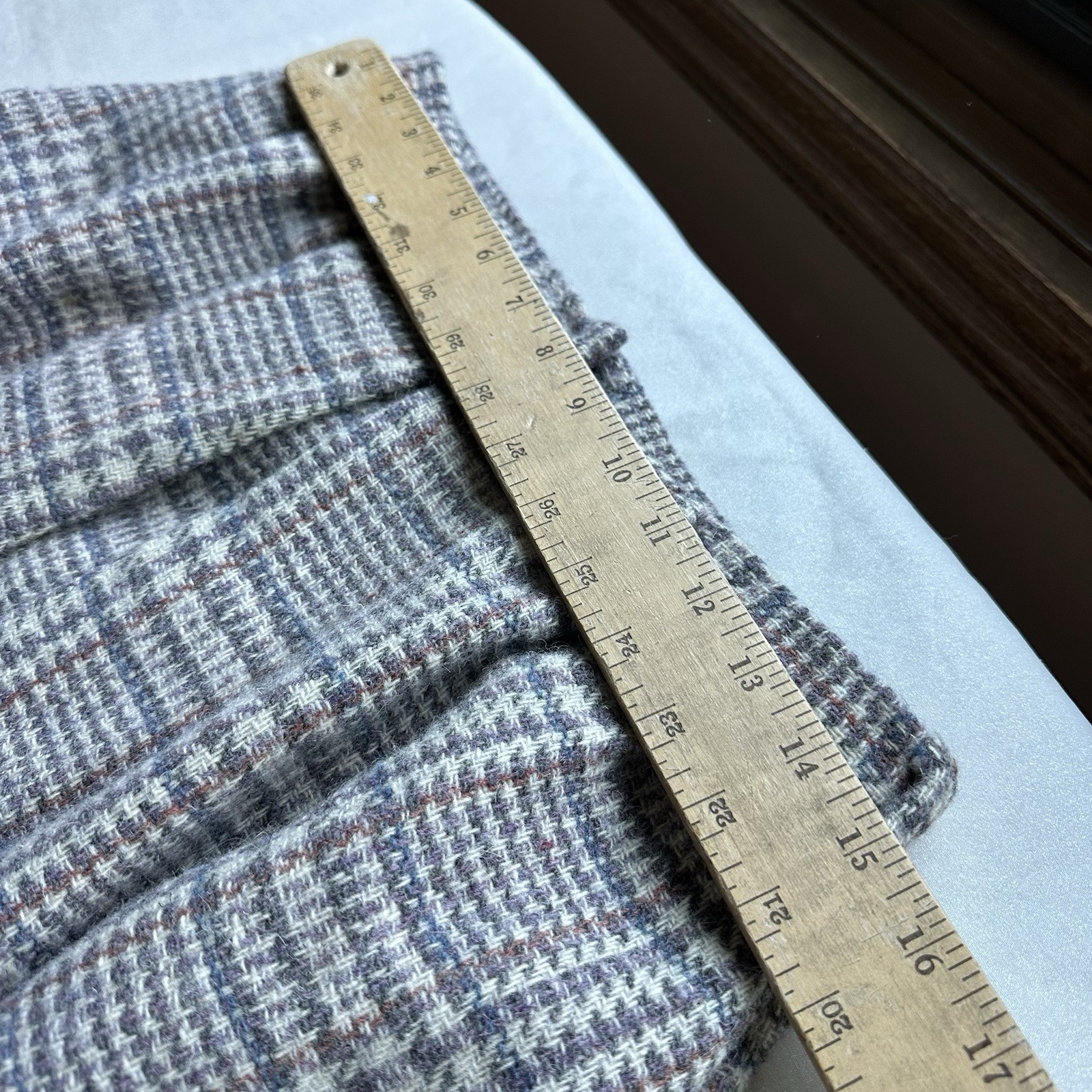 Vintage late 60s 70s House of Logan Plaid Wool Skirt Size 16 Pleated Costume USA