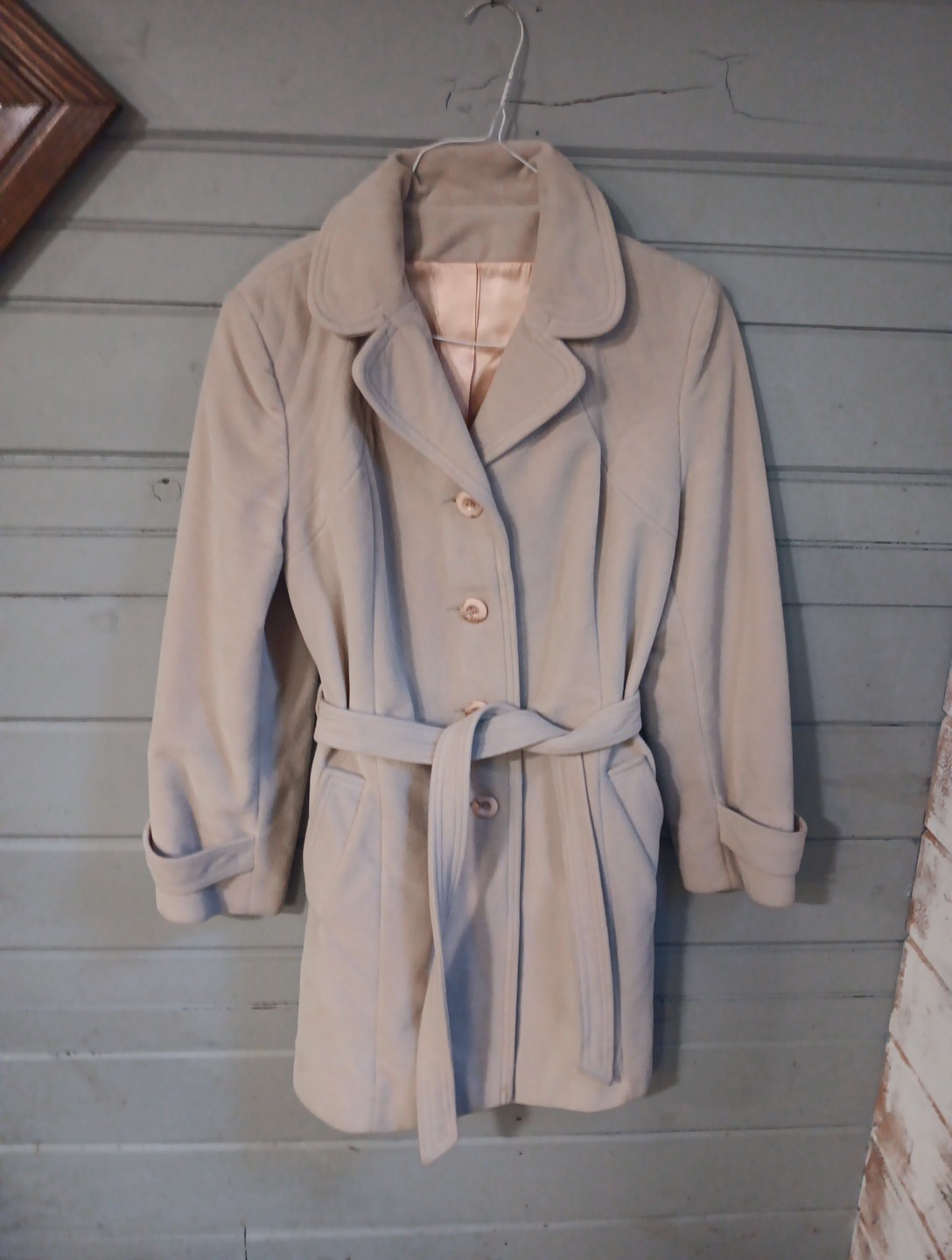 Vintage Juli De Roma Coat Size 14 Beige Cashmere