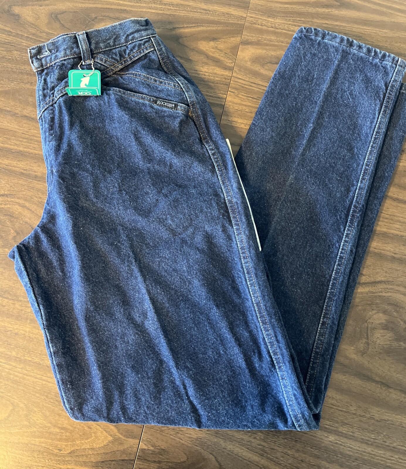 NWT Rocky Mountain Blue Jeans High Rise Bare Back V Front 33/15/36” Length