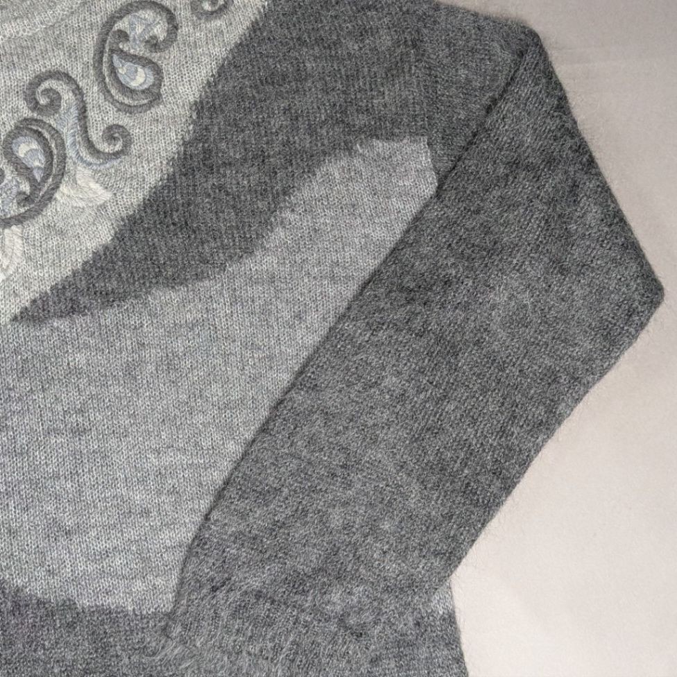 Vintage Amourelle Pullover Jumper — Mohair — Grey — Size M