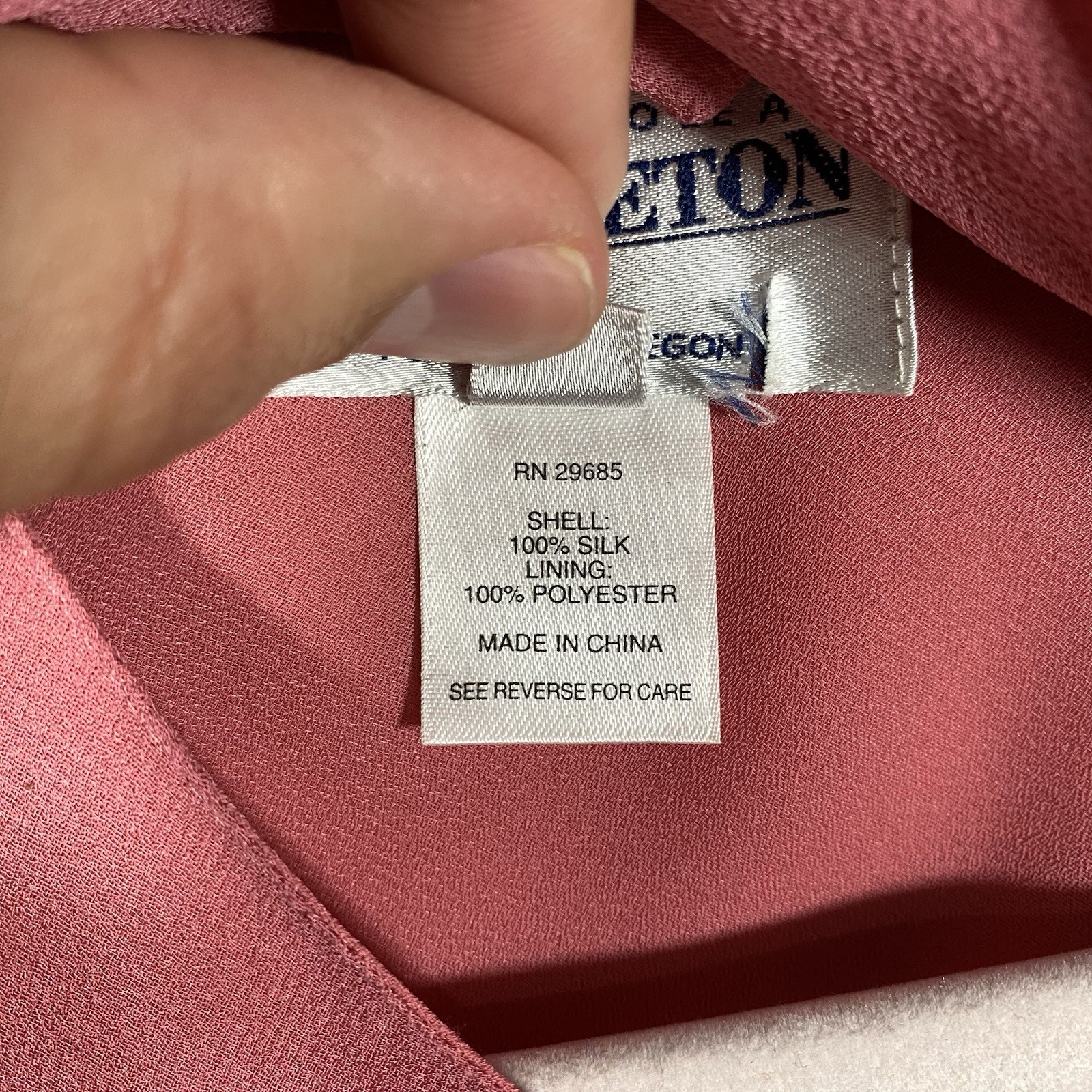 Vintage Pendleton 100% Silk Pussy Bow Blouse Mauve Pink Sheer Office Siren Sz 12