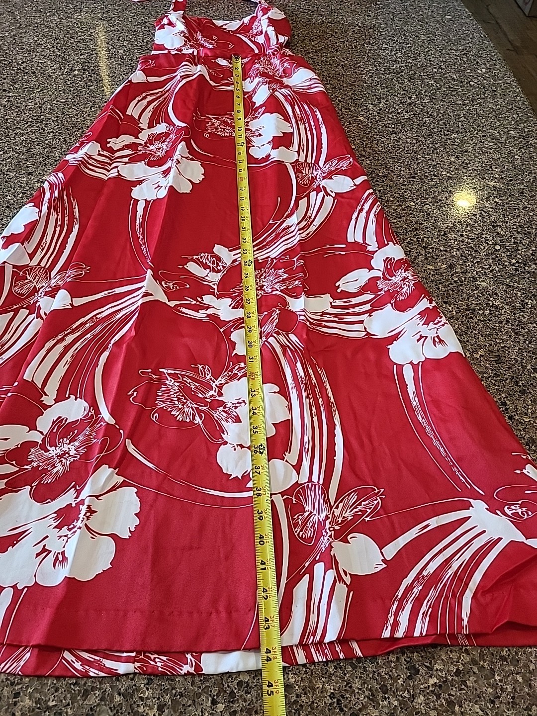 Nani of Hawaii Dress Red Hawaiian Floral Honeymoon Set w His shirt Vtg READ!!