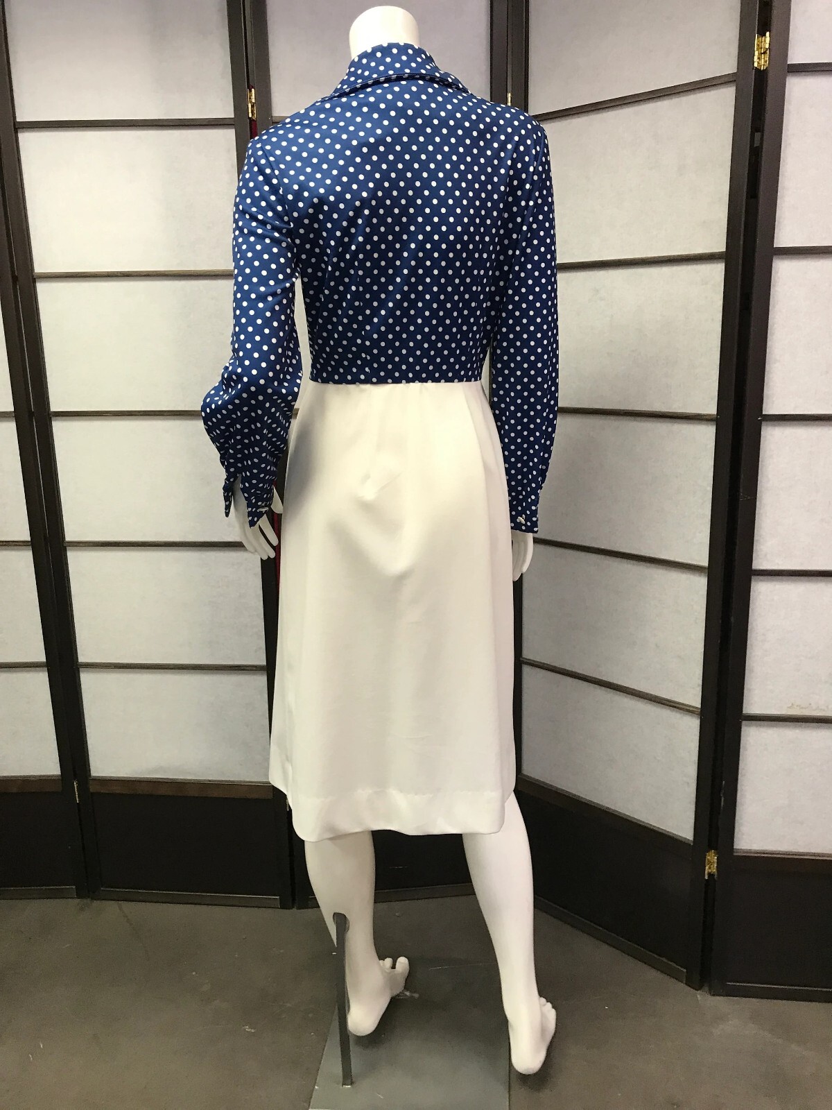 70s Vtg Evie Addams Polka Dot Butterfly Dress, Rockabilly, Retro, Pin-Up, Swing
