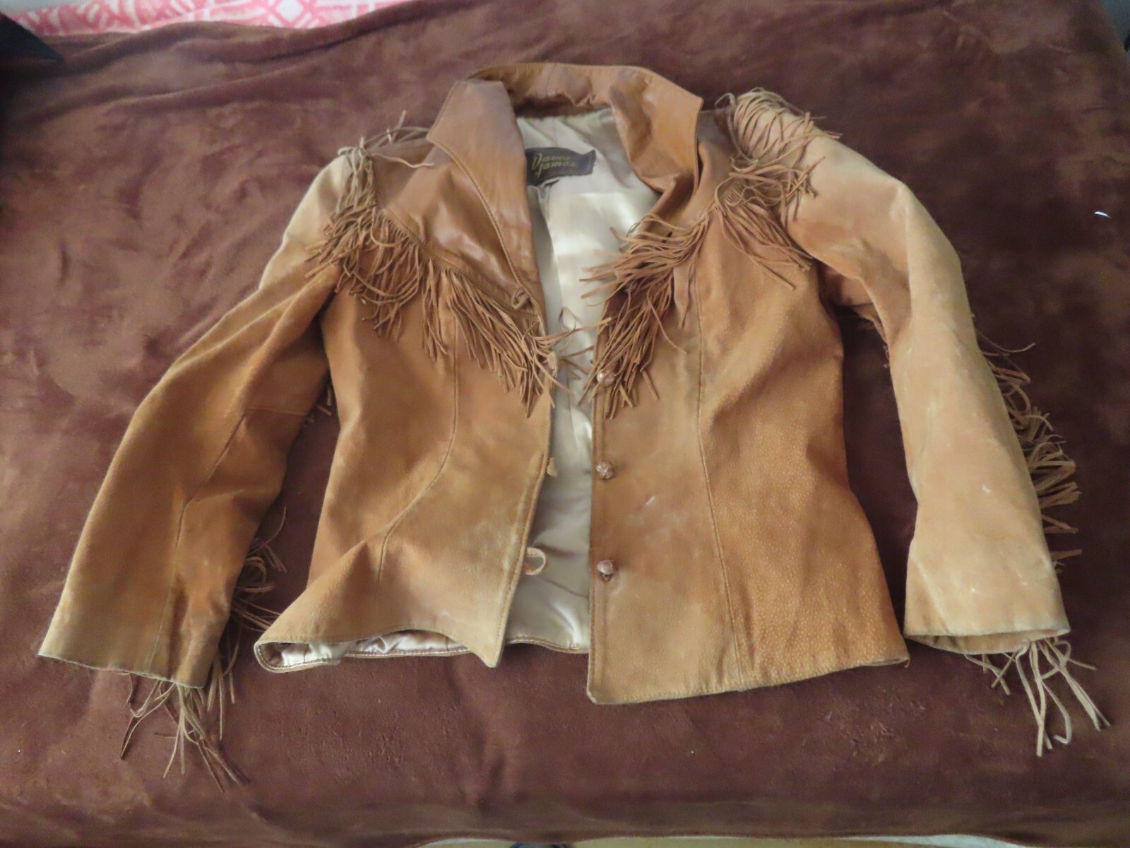 Vintage Leather and Suede Fringe Jacket Tailored by David James 13/14