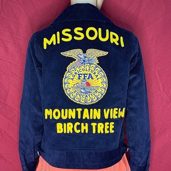 Vintage FFA Blue Corduroy Jacket Size 103-32 Y6-8 Women’s Small see measurement