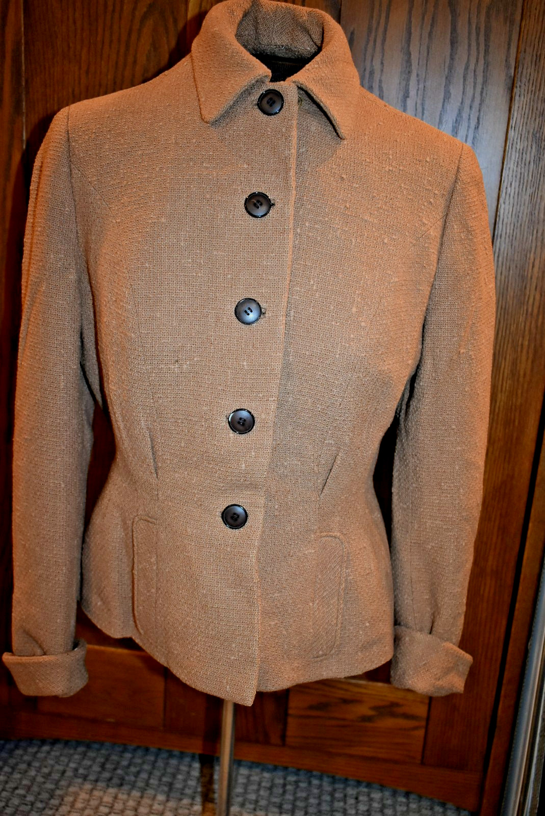 Vintage 1950s Nubby Fitted Ladies’ Jacket Blazer – S/M