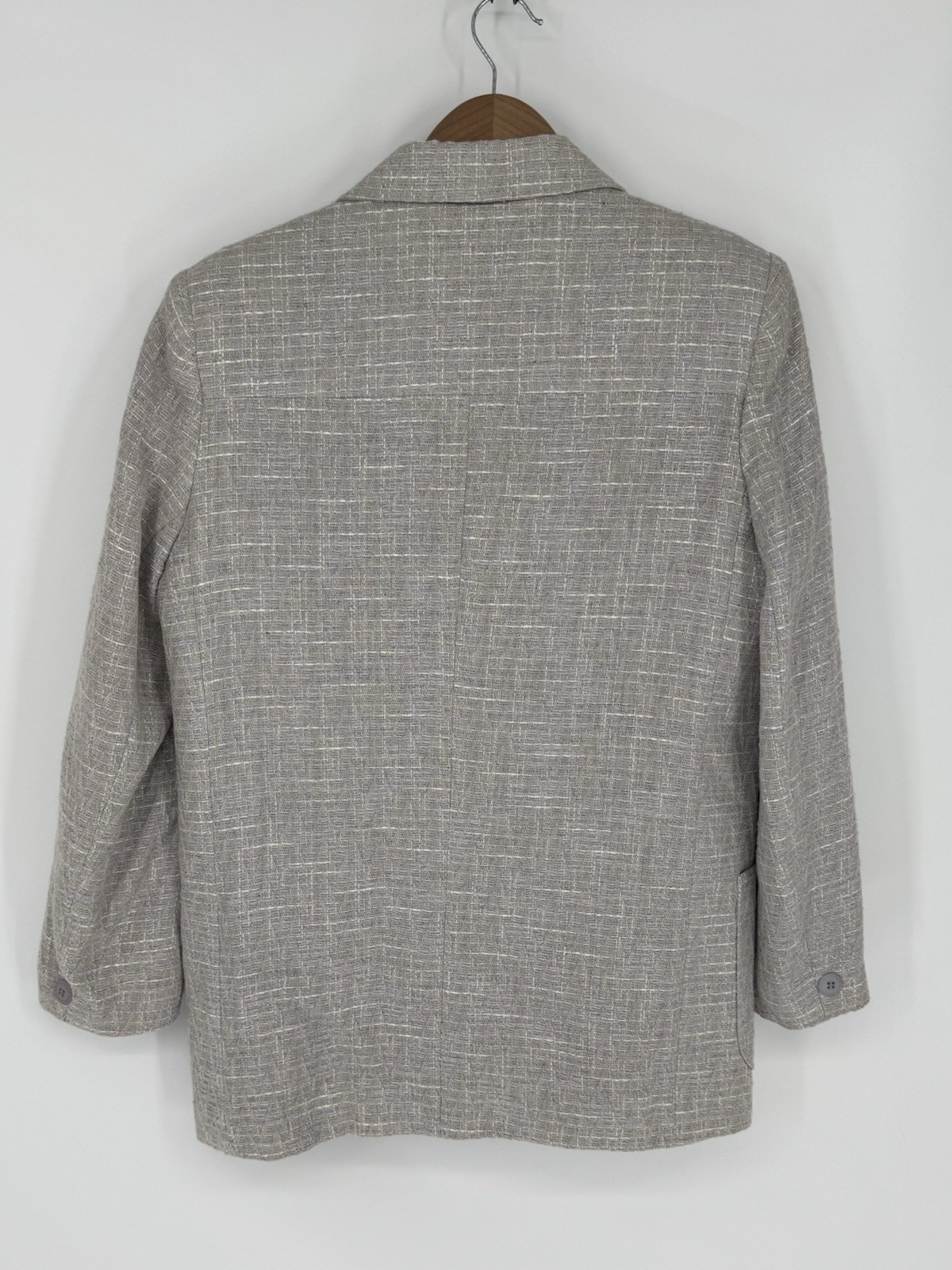 NWT Vtg Wyndham Collection Tweed Blue/Beige Blazer Womens Sz 8 Cotton/Linen I6