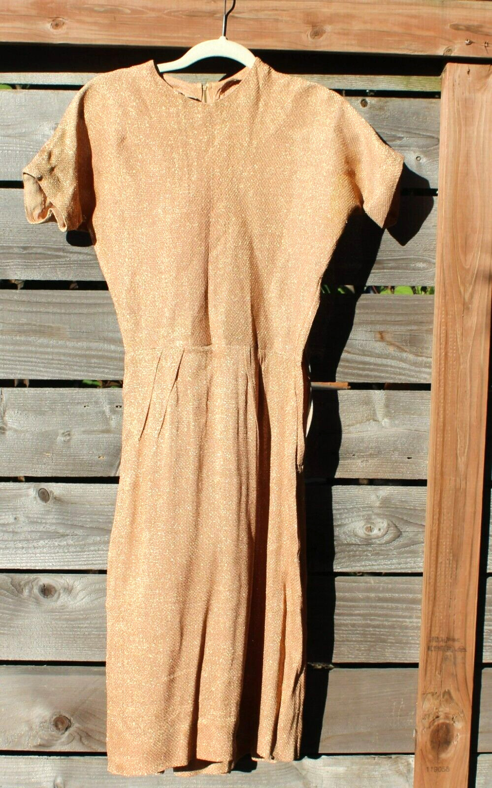 Vintage 1950 s Gold Sparkly Dress Henry Rosenfeld Los Angeles New York Bust 36