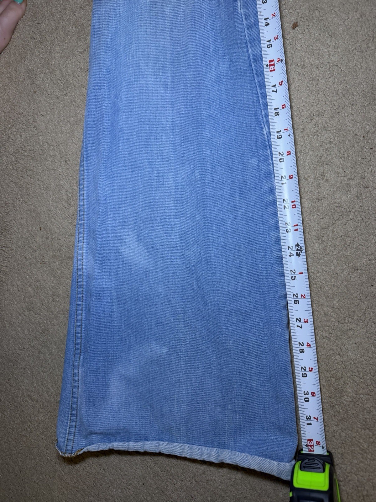 Vintage 70s Riding Hi Denim Jeans For Women Blue Size 0-2 Disco Flare