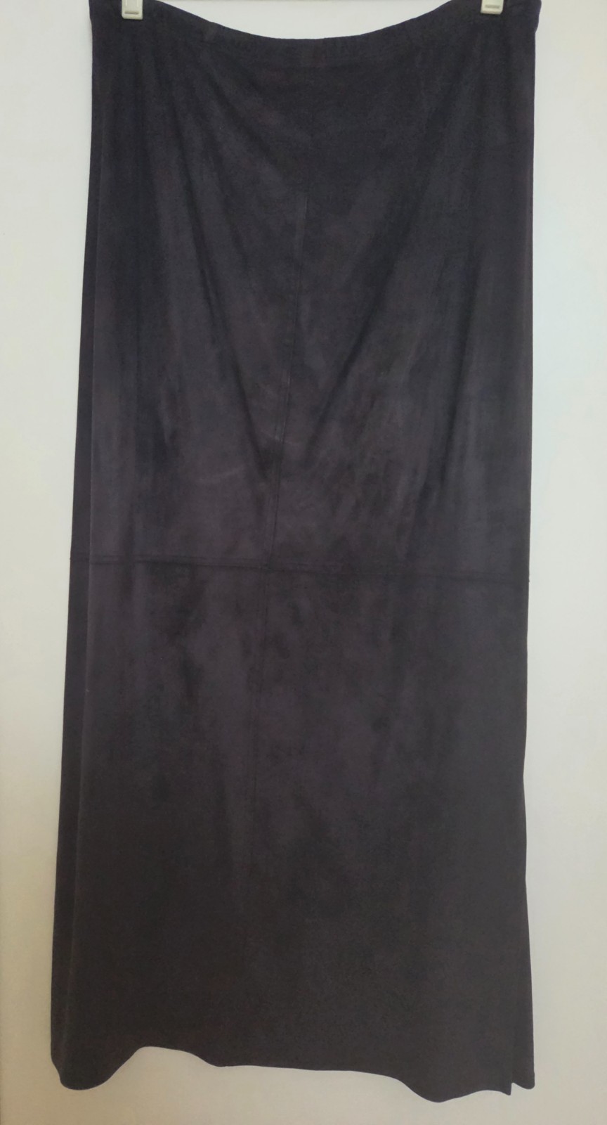 Vintage Faux Suede Long Black Skirt with Side Slits from J Jill