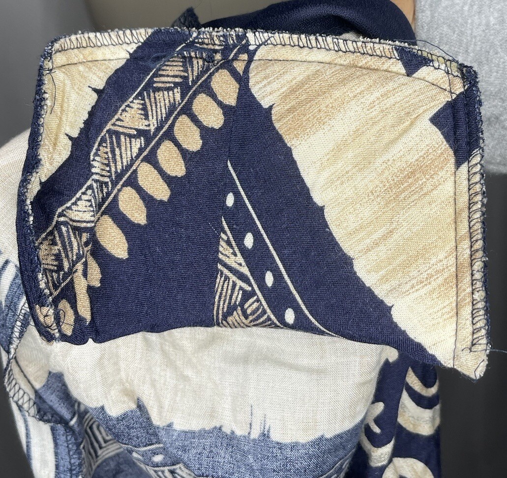 VINTAGE K.C. SPENCER BY CHELSEA ROUSSO WOMEN’S ETHNIC PRINT BLOUSE BLUE 16