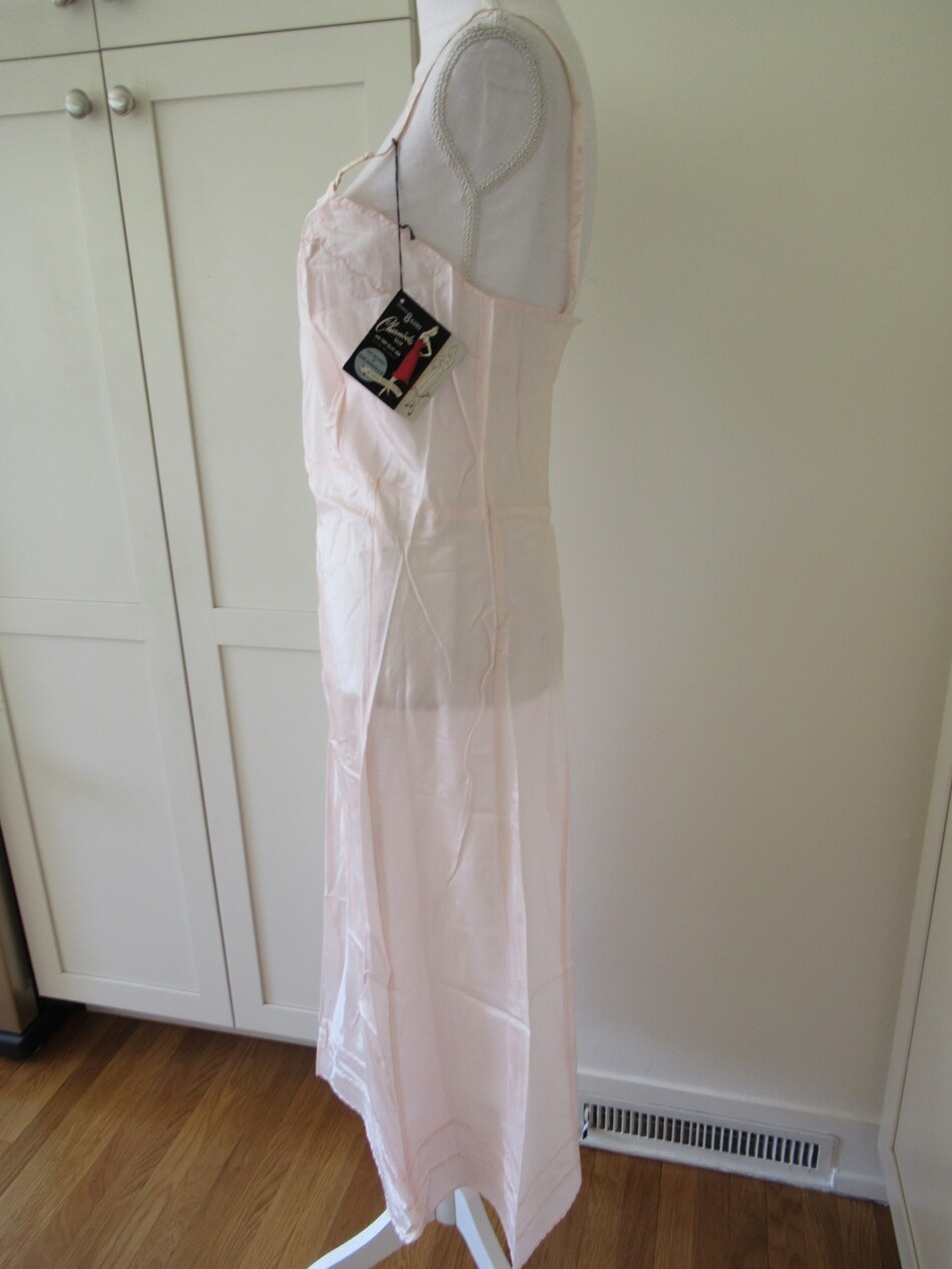 NOS Vintage NEW Pink Sears Charmode Snip-To-Fit Hem Slip RARE