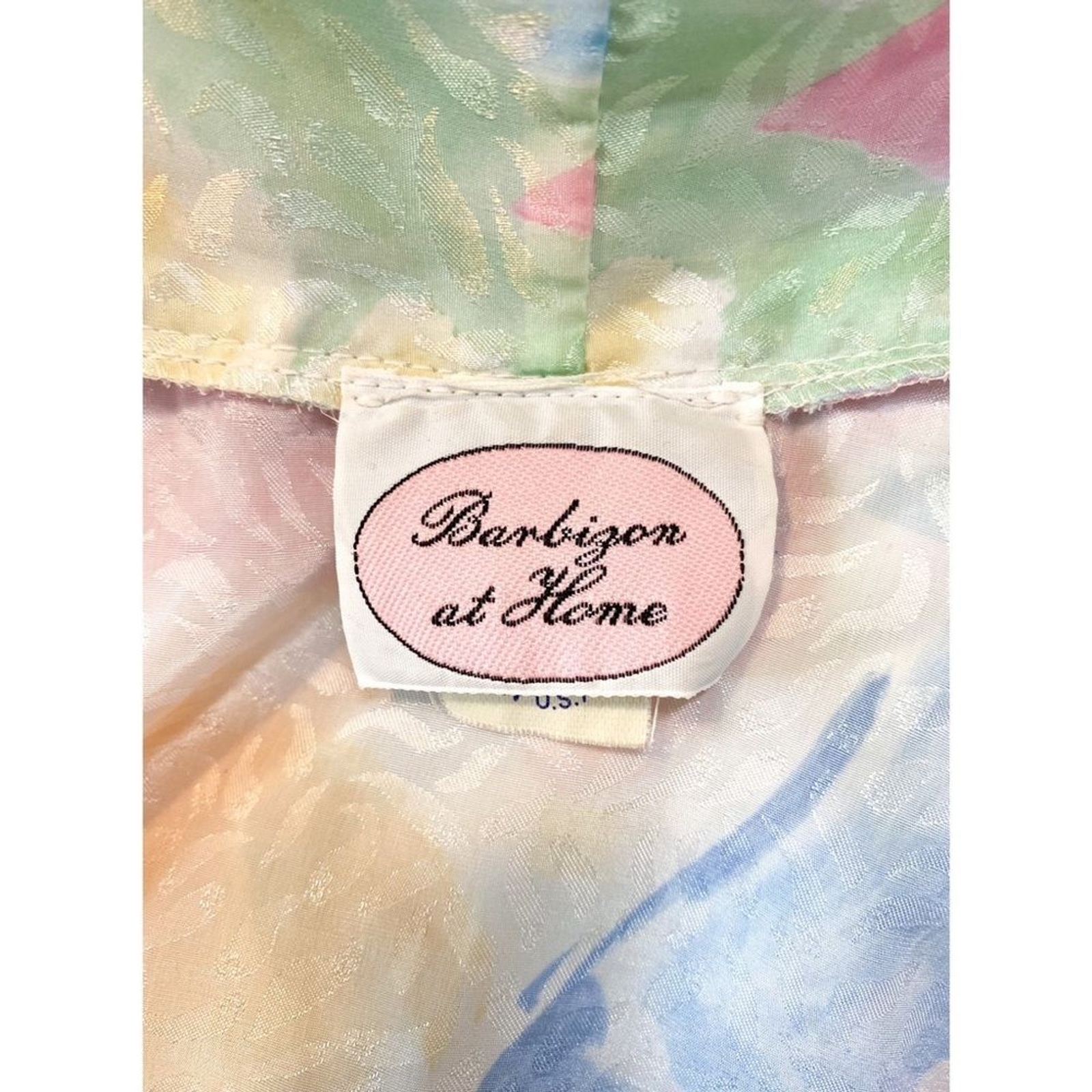 Vintage Womens Robe M Pastel Swiftie Floral Shimmer Watercolor Romantic Kimono