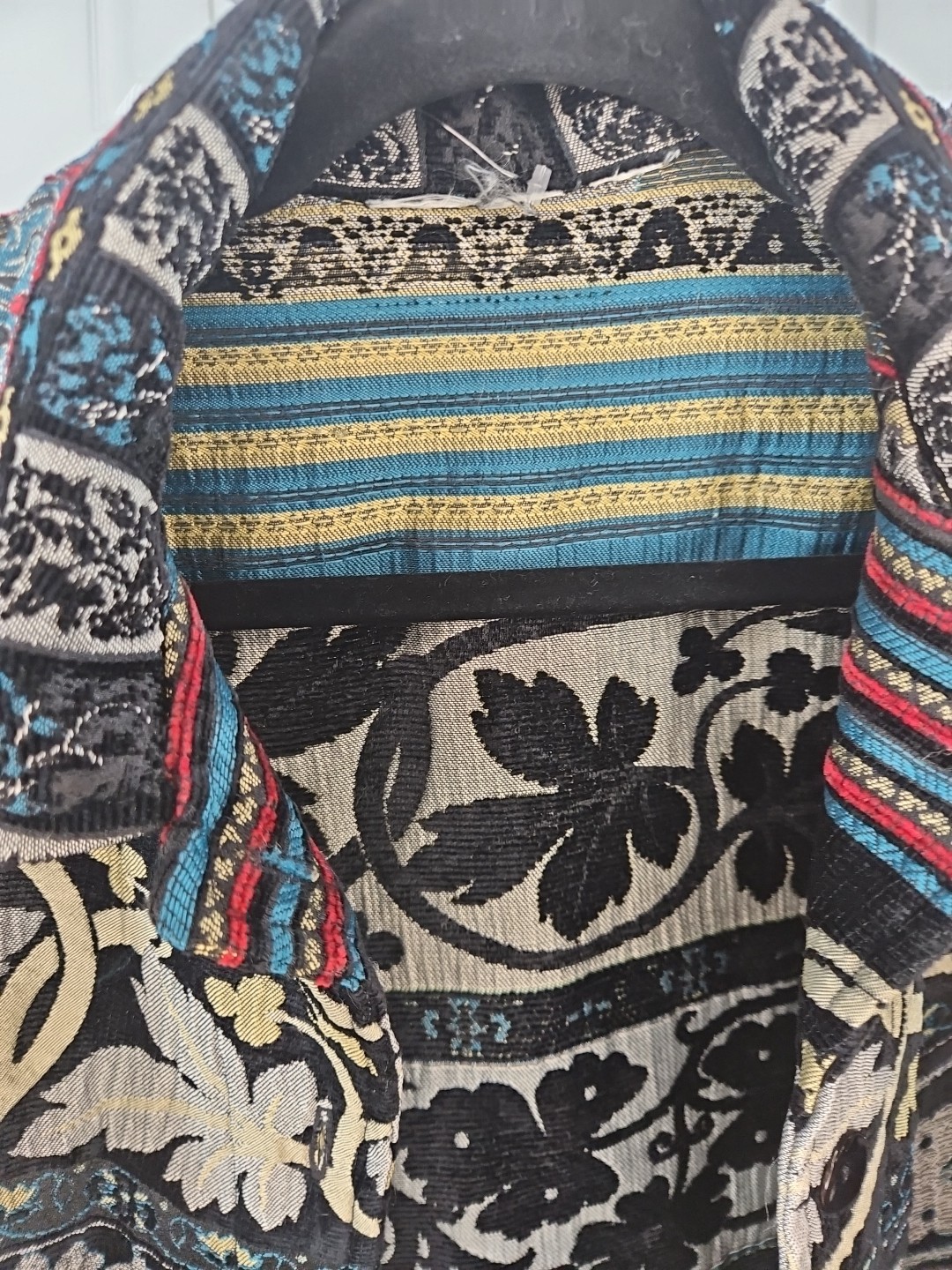 Whimsigoth Textured Patchwork Blazer XL Vtg 90s Geometric Southwestern Grandma