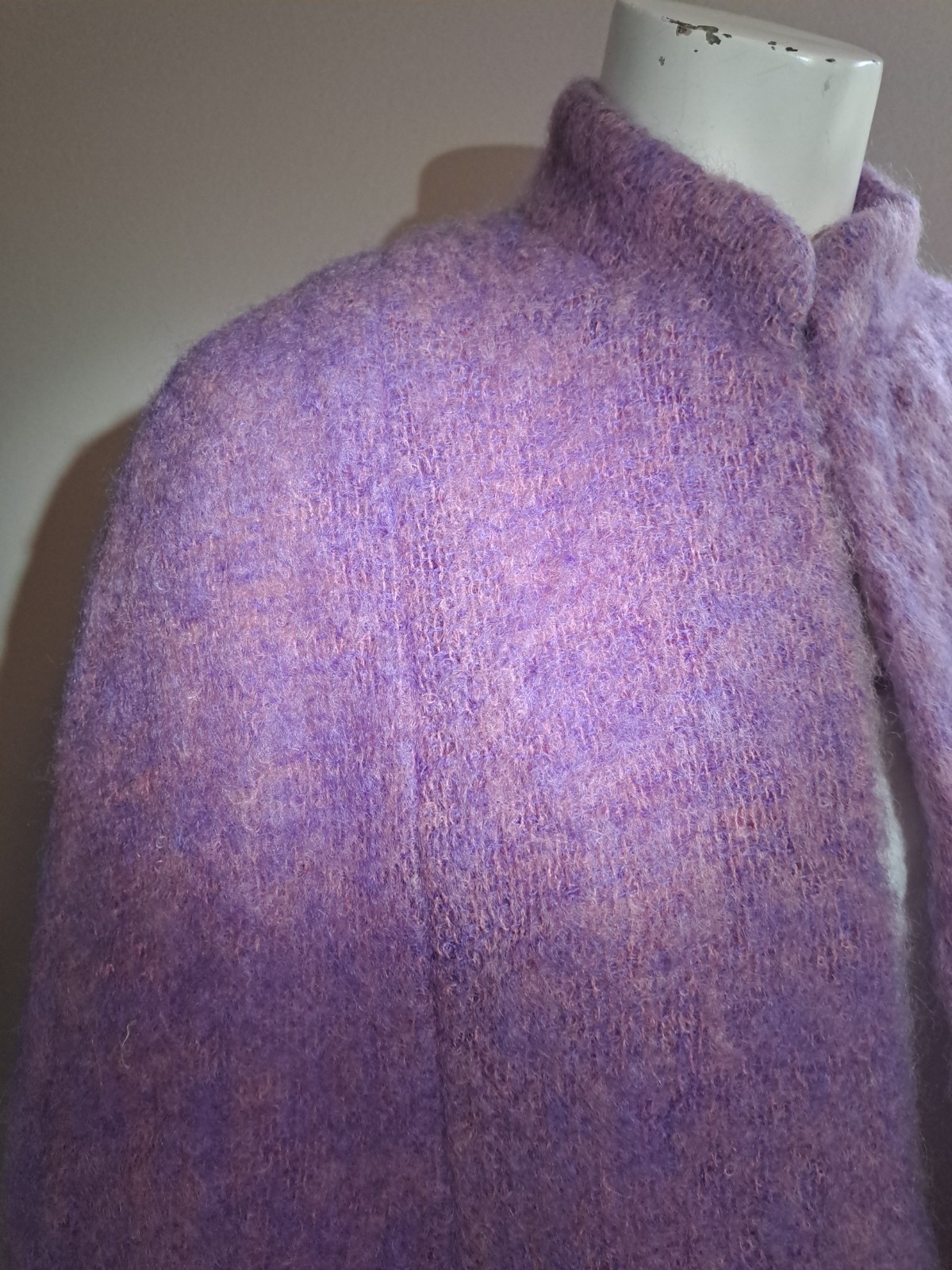 Purple Scottish Mohair/Wool Cape Hemmings Donegal Vtg 1960s Women’s S-M Heather