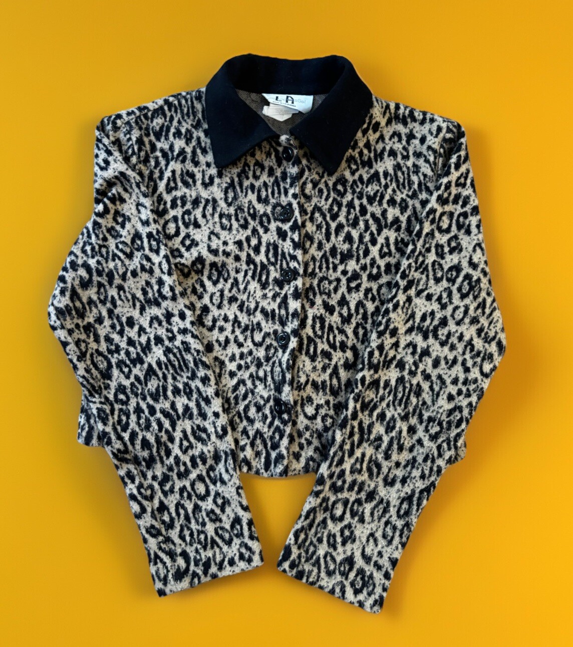70s,80s LA Gal Cropped Leopard Print Top.made California.small.soft