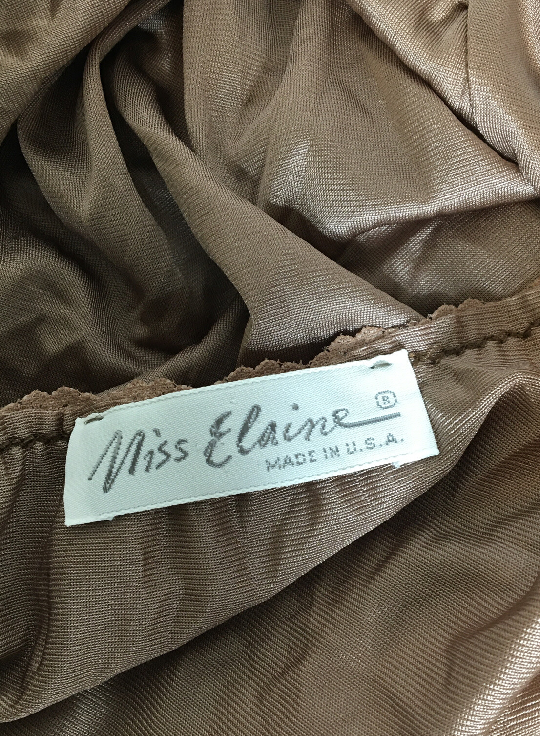 EXQUISITE VTG MISS ELAINE INTIME ERA CHIFFON Robe and Top Sz L ILGWU Union 2pc