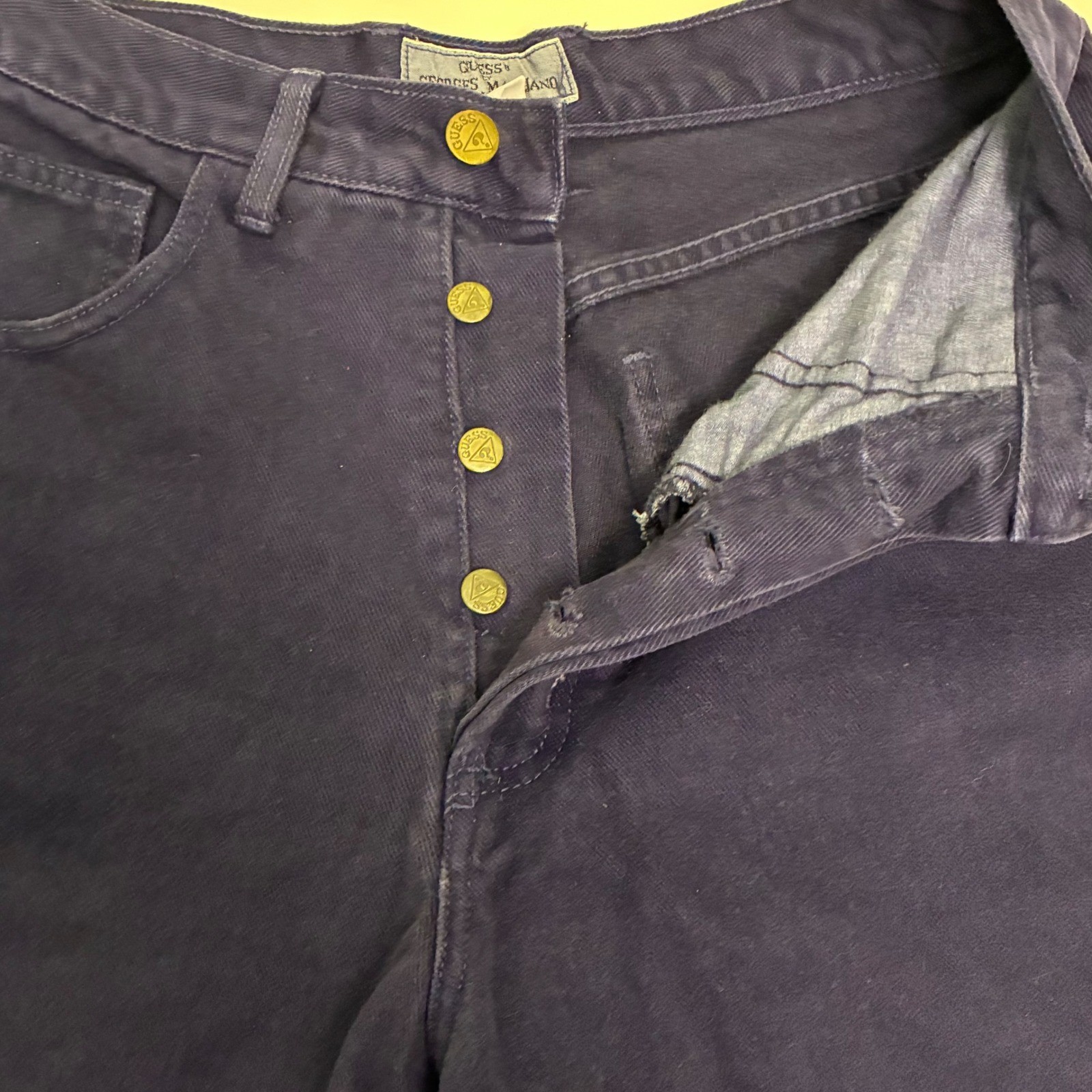 Vintage Guess Georges Marciano Size 29 High Waisted Denim Shorts Made in USA