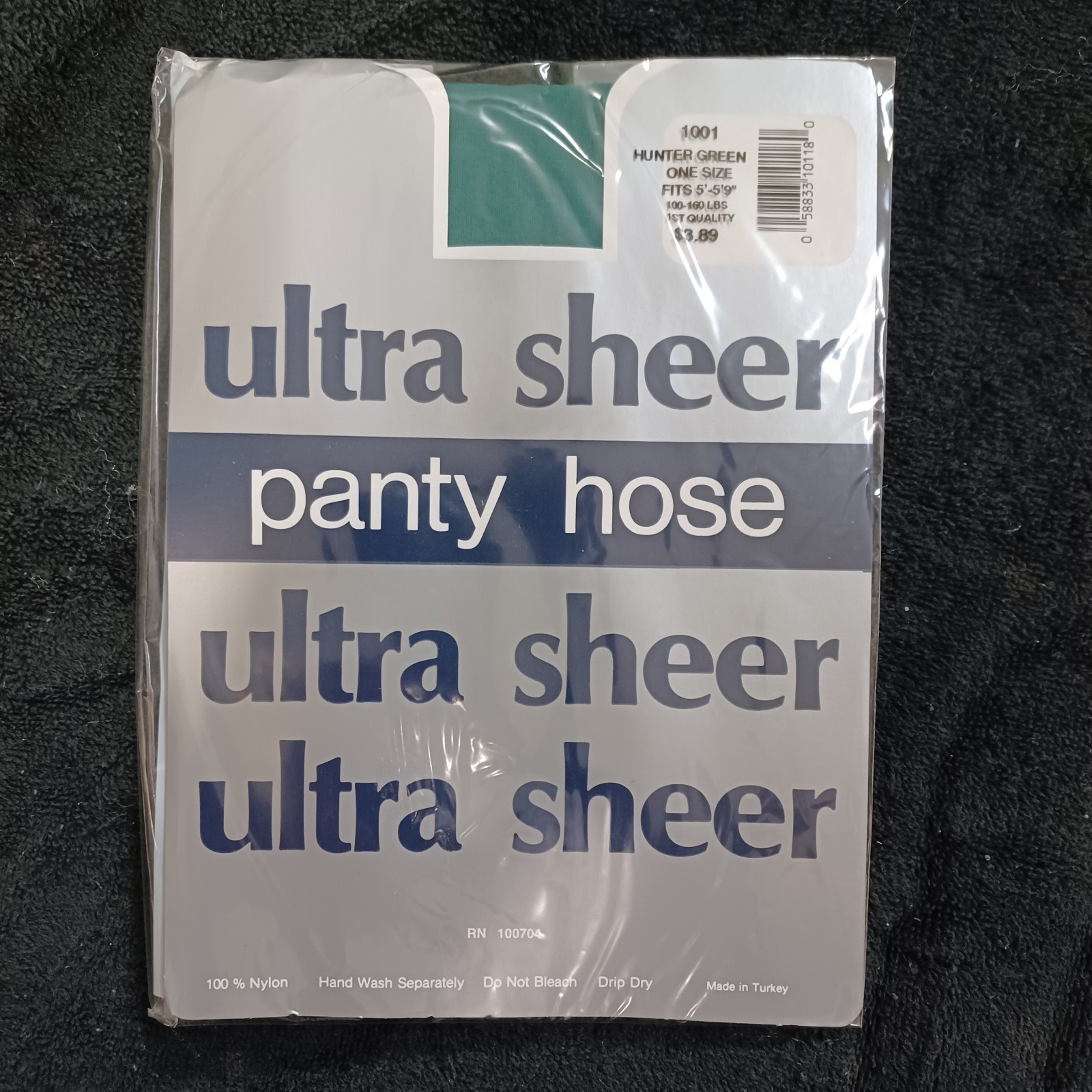 Vintage Pantyhose Ultra Sheer Tights First Quality Hunter Green Colored One-Size