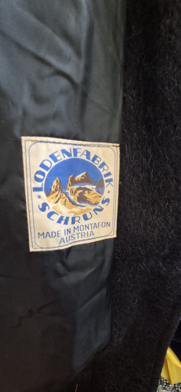Vintage Modell Hummelsheim Austrian Loden Wool Coat Faux Fur Collar Black Jacket