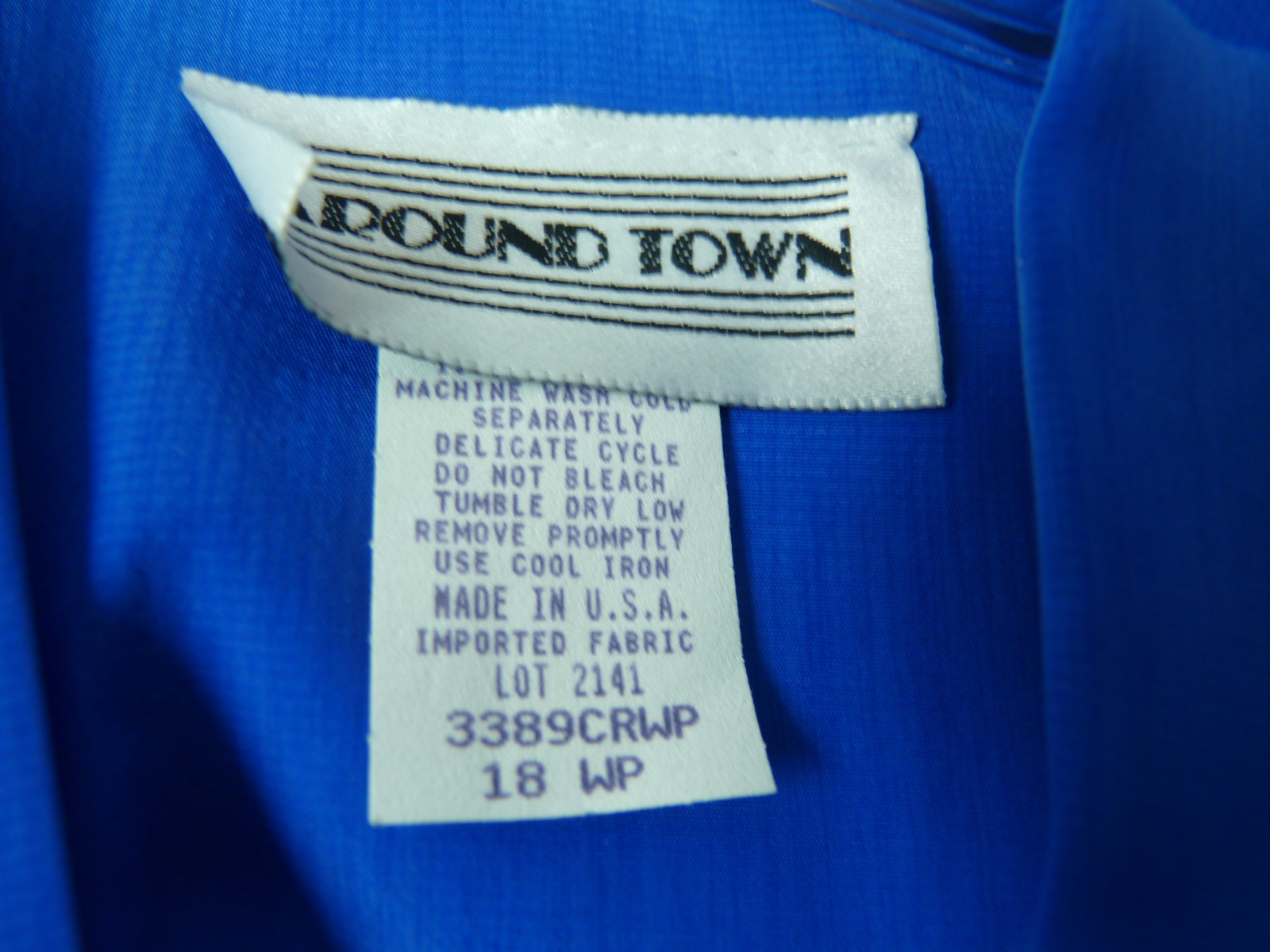 Vintage Around Town Sz 18 WP BLUE DRESS POLY USA V Neck