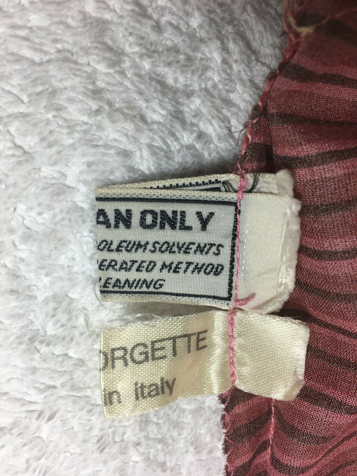 Aduddle Made In Italy Vintage Button Up Long Sleeve Striped Red Silk Shirt Sz 6