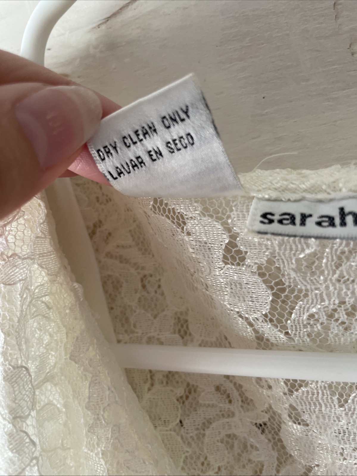 Long White Lacey 1996 Vintage Wedding Dress Sarah Richards Boho Victorian
