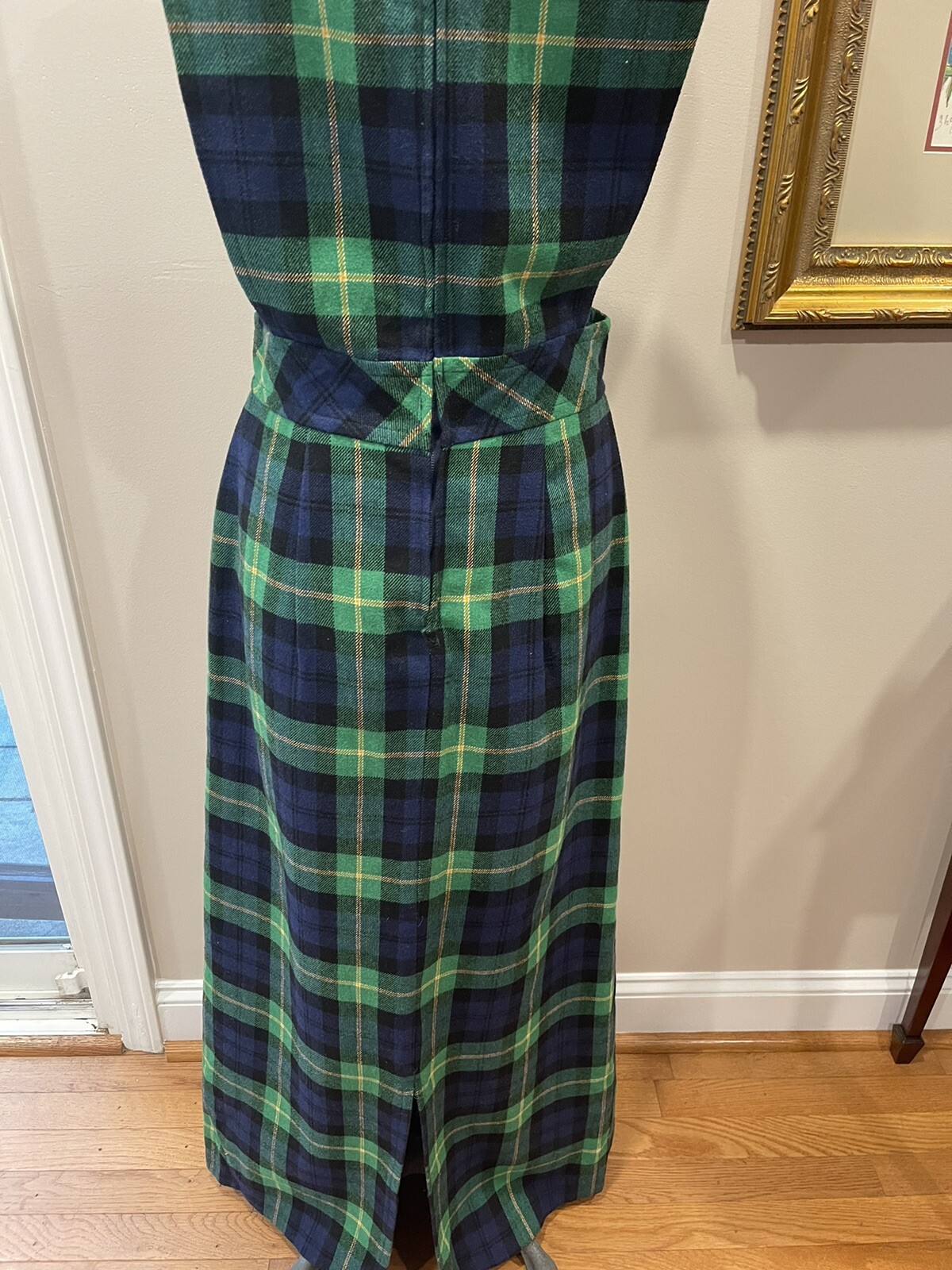 DonKenny 1970/80s Tartan Plaid Pinafore Jumper Jr 15/16-Maxi Dress- Winter/xmas