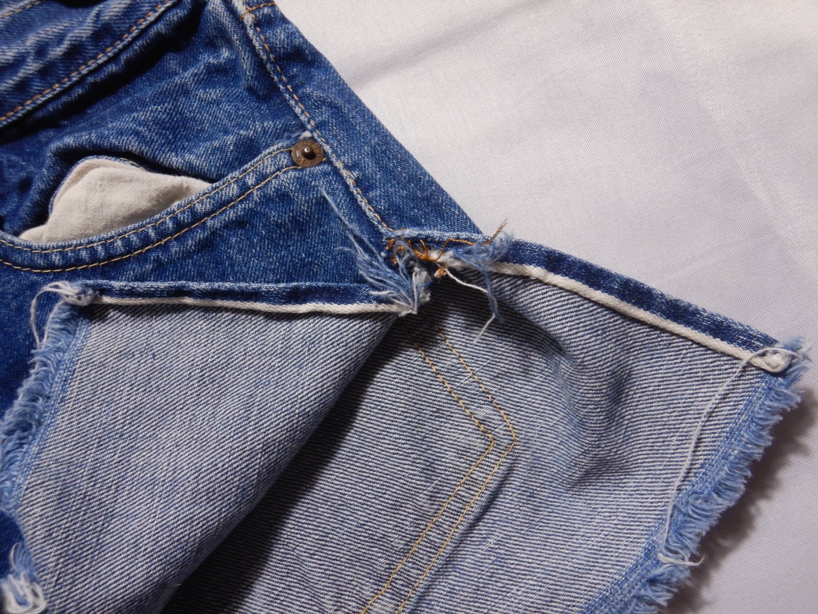 Vintage Levi’s 501 S-Type Big E Redline Selvedge Cutoff Jeans Shorts Tag Size 28