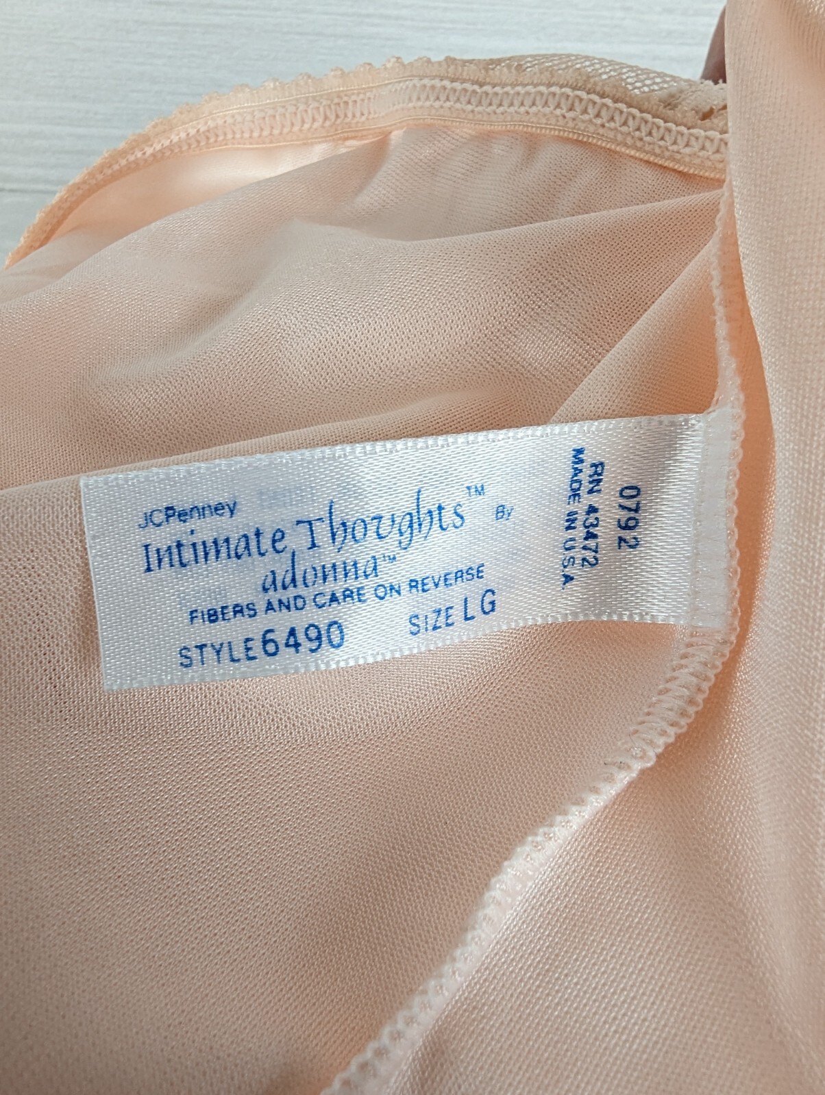 Vintage JC Penny Intimate Thoughts Adonna Camisole, Made in USA, Large