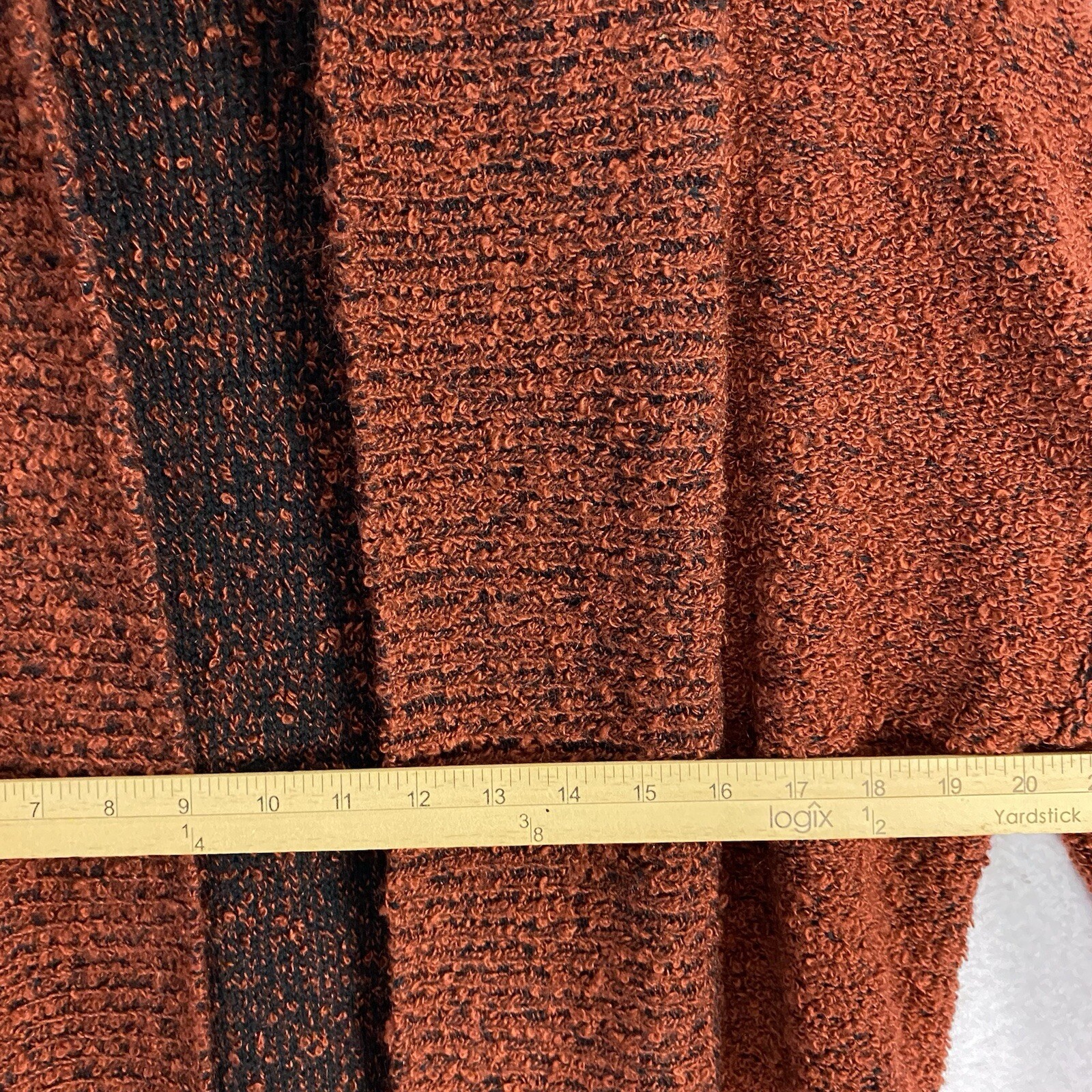VTG Womens Cardigan Duster Chunky Knit Long Sweater Coat Burnt Orange M 80s 90s