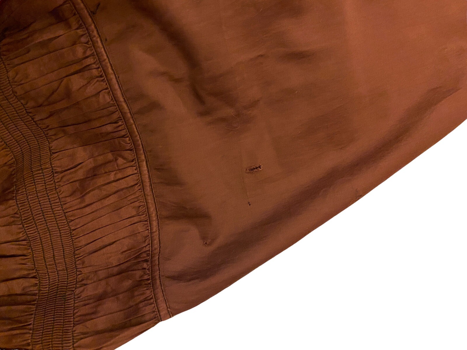 Antique Victorian Edwardian Petticoat Skirt Slip Brown Vintage 1890s-1900s