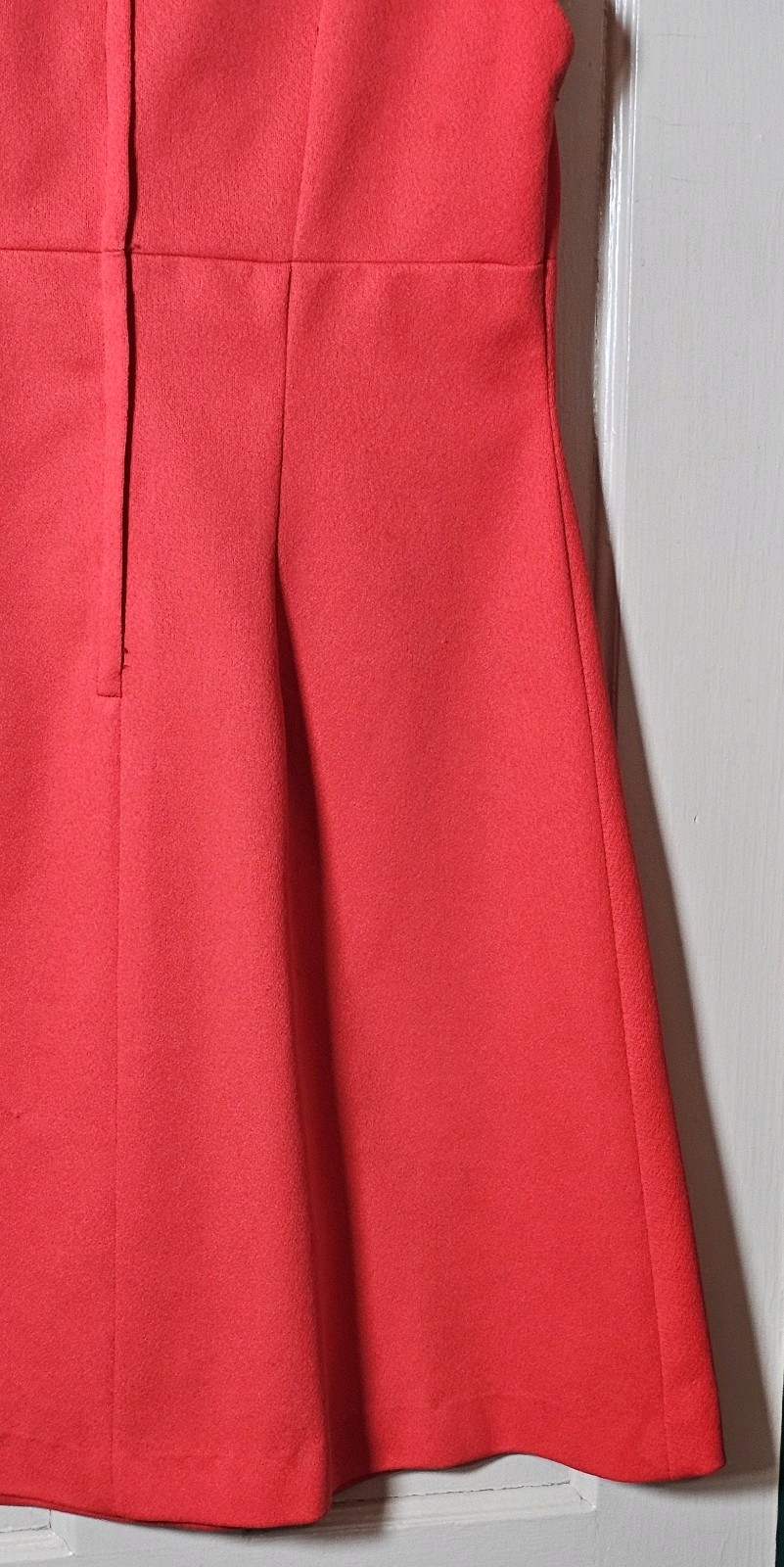 VTG 70’s Polyester Dress Size S/M 39″Chest Coral Orange Sleeveless Unionmade USA