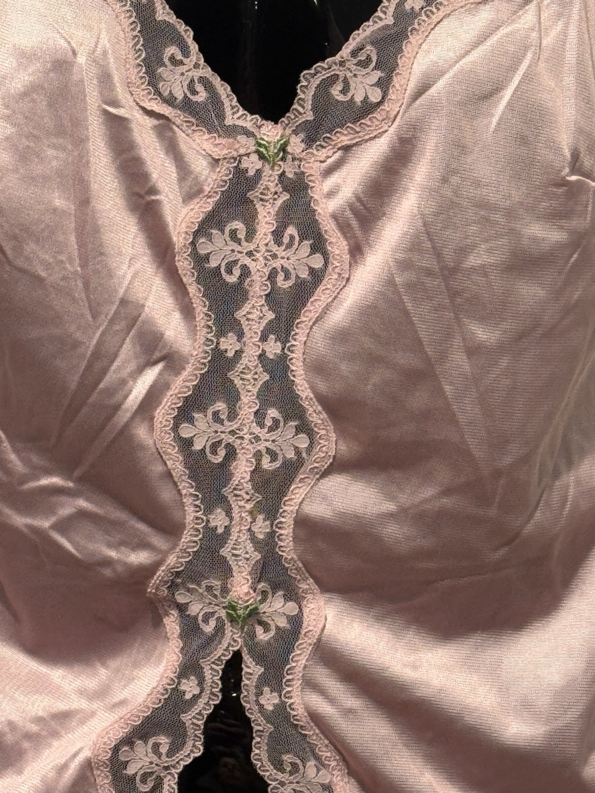 VTG MAIDENFORM Camisole Tank Top Slip Pink Satin Lace Bodice ILGWU SZ 32 Tag New