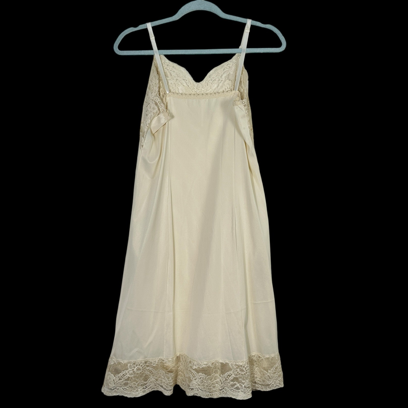 Vintage Wonder Maid B Altman Co Ivory Nylon Lace Full Slip Dress Style Size 36