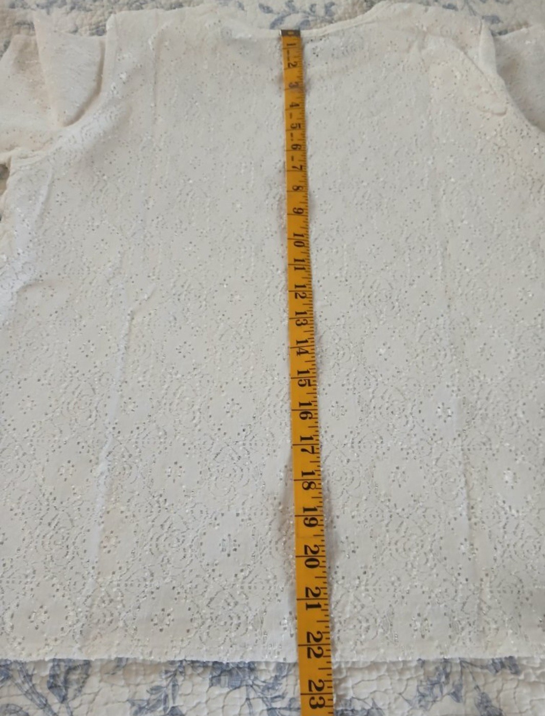 Vintage Doris Pooser Stretchy White Size Large Open Patterned Top